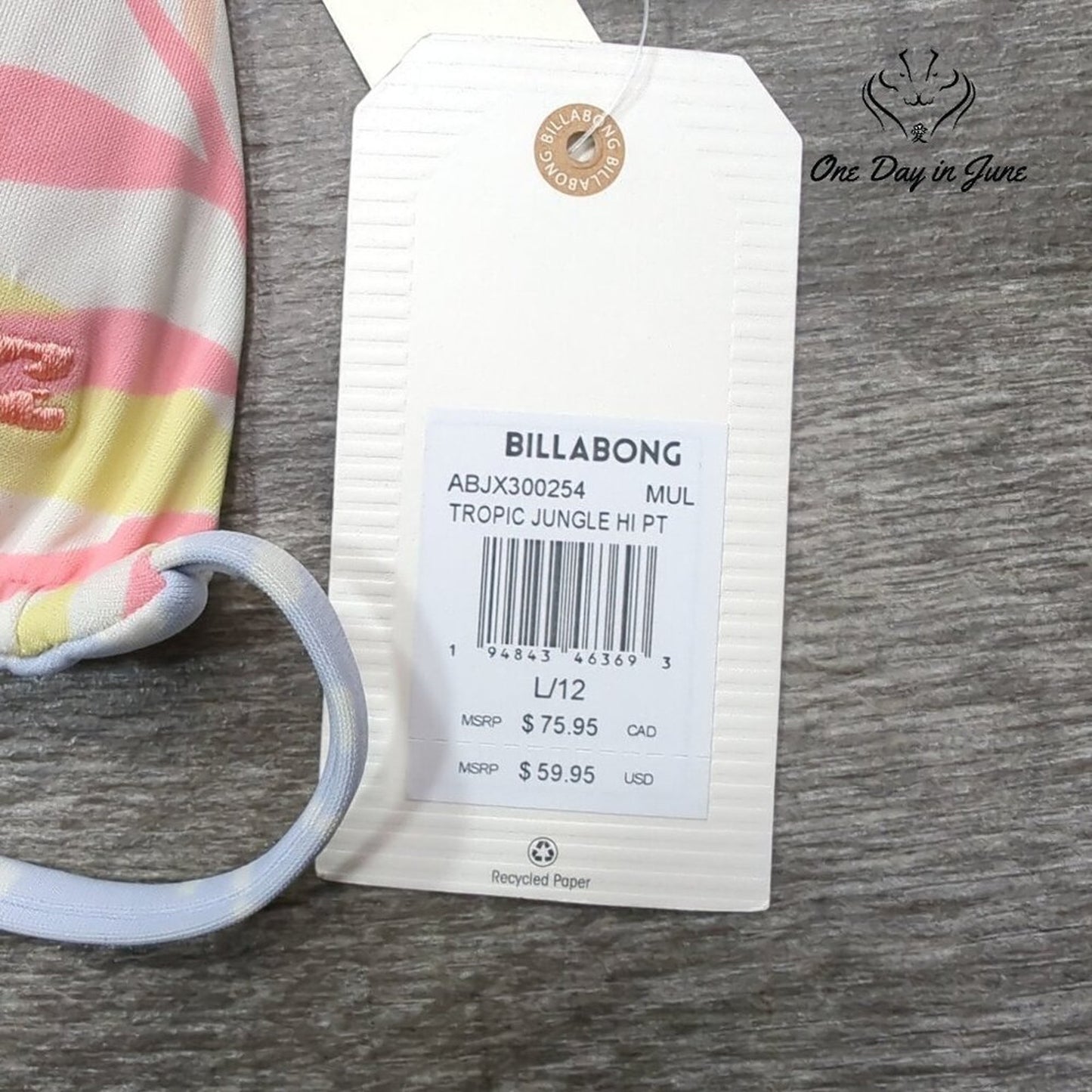 Billabong Tropic Jungle High Point Triangle Bikini Top Size L