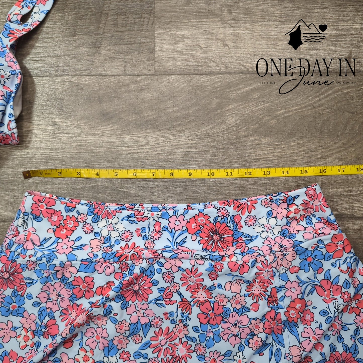 Adisputent Plus Size Floral Skirted Tankini Swimsuiit Size 2XL