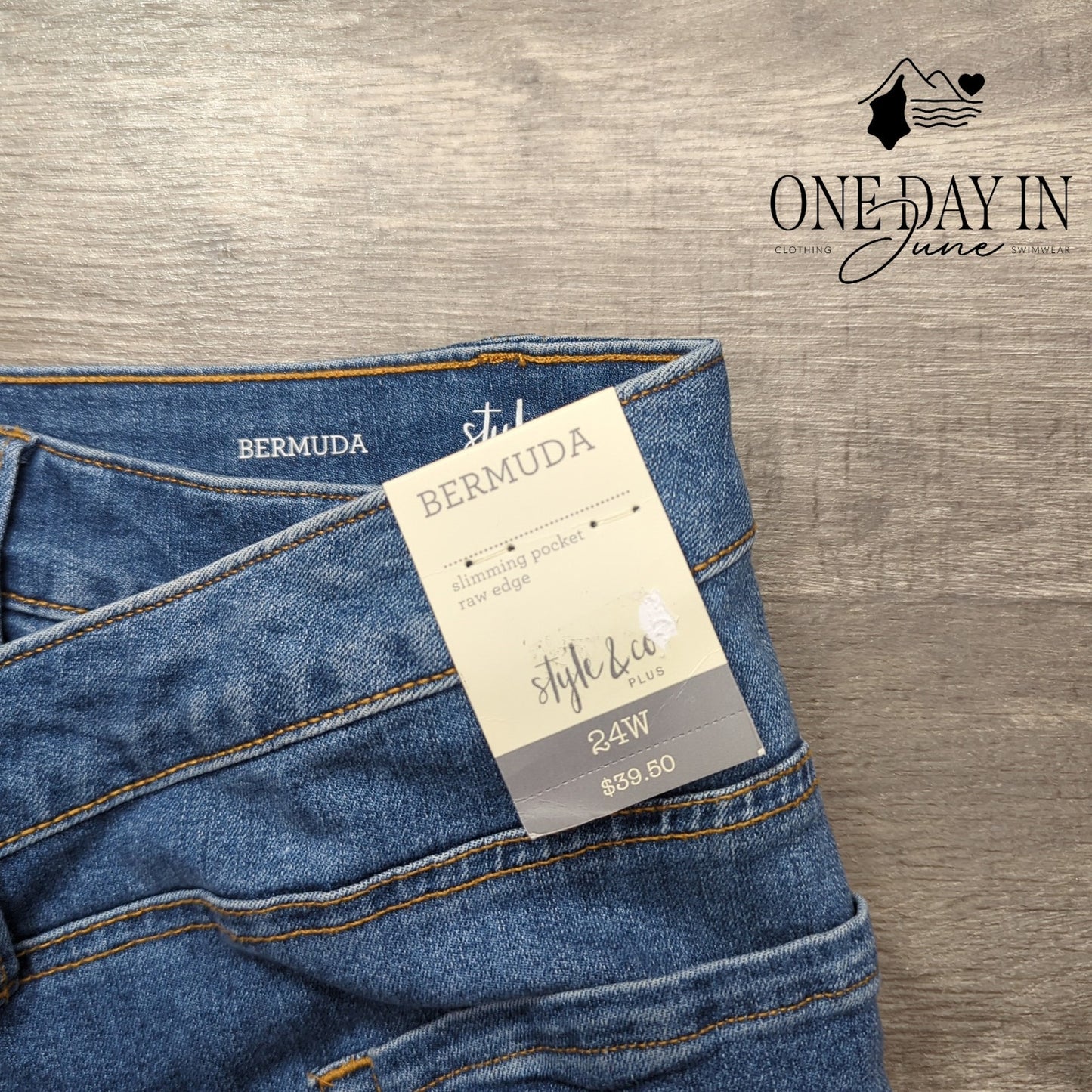 Style & Co. Plus Size Denim Bermuda Shorts Size 24W