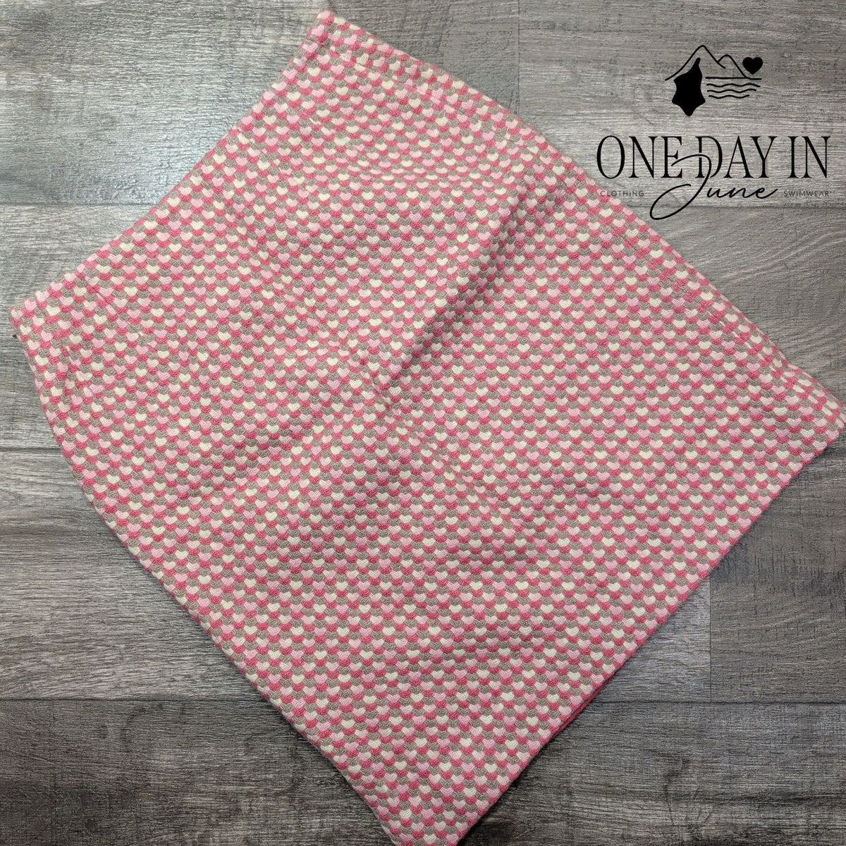 Pendleton Petite Wool A Line Skirt Pink Gray Cream Textured Size 6