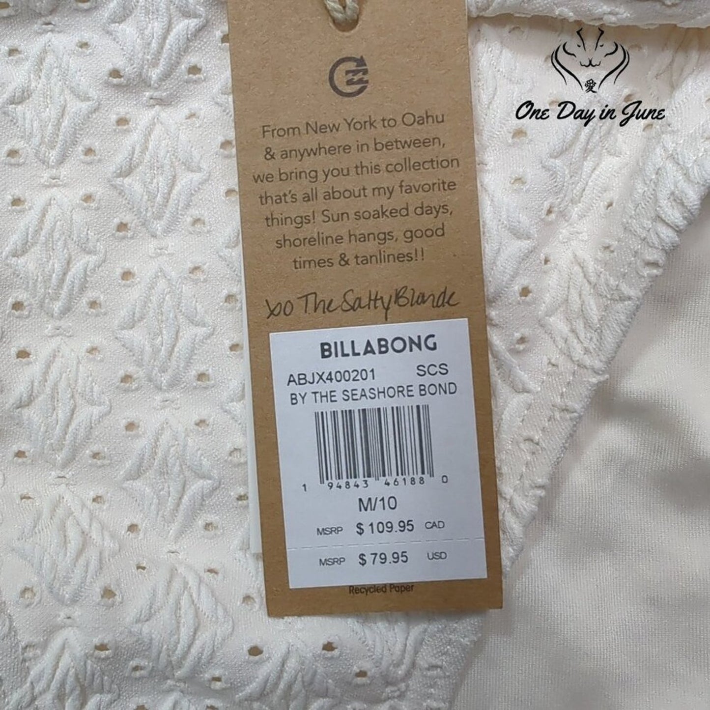 Billabong By The Seashore Bikini Bottom Size M