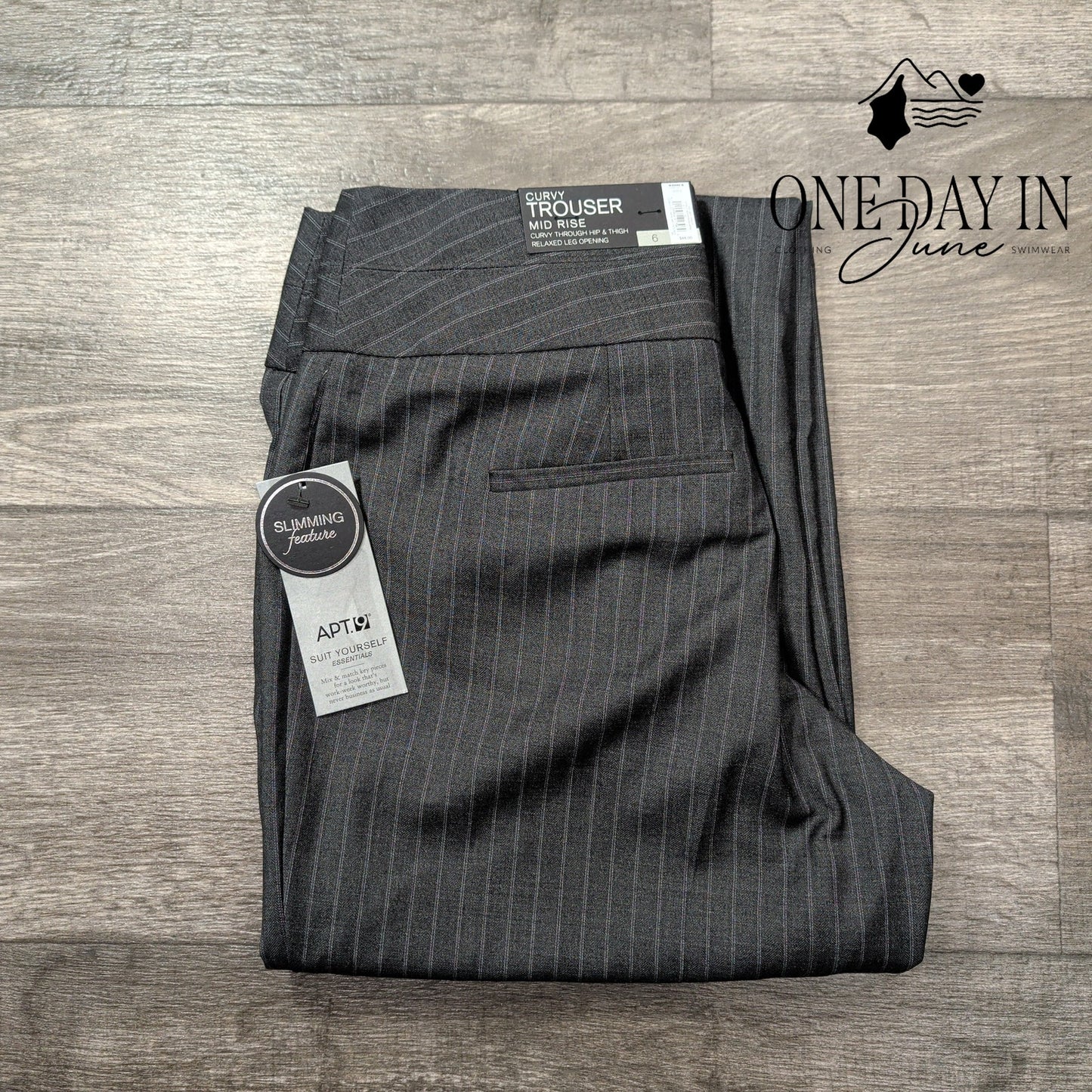 Apt. 9 Mid Rise Curvy Trouser Pants Size 6