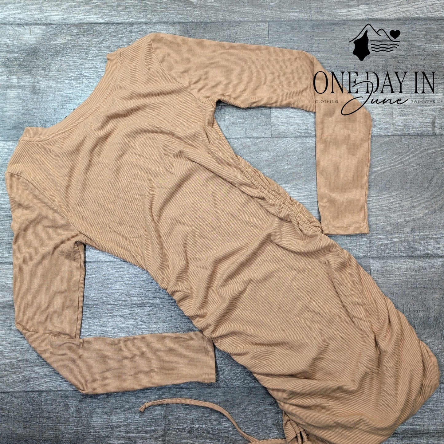 Mittoshop Long Sleeve Ribbed Mini Dress Size S