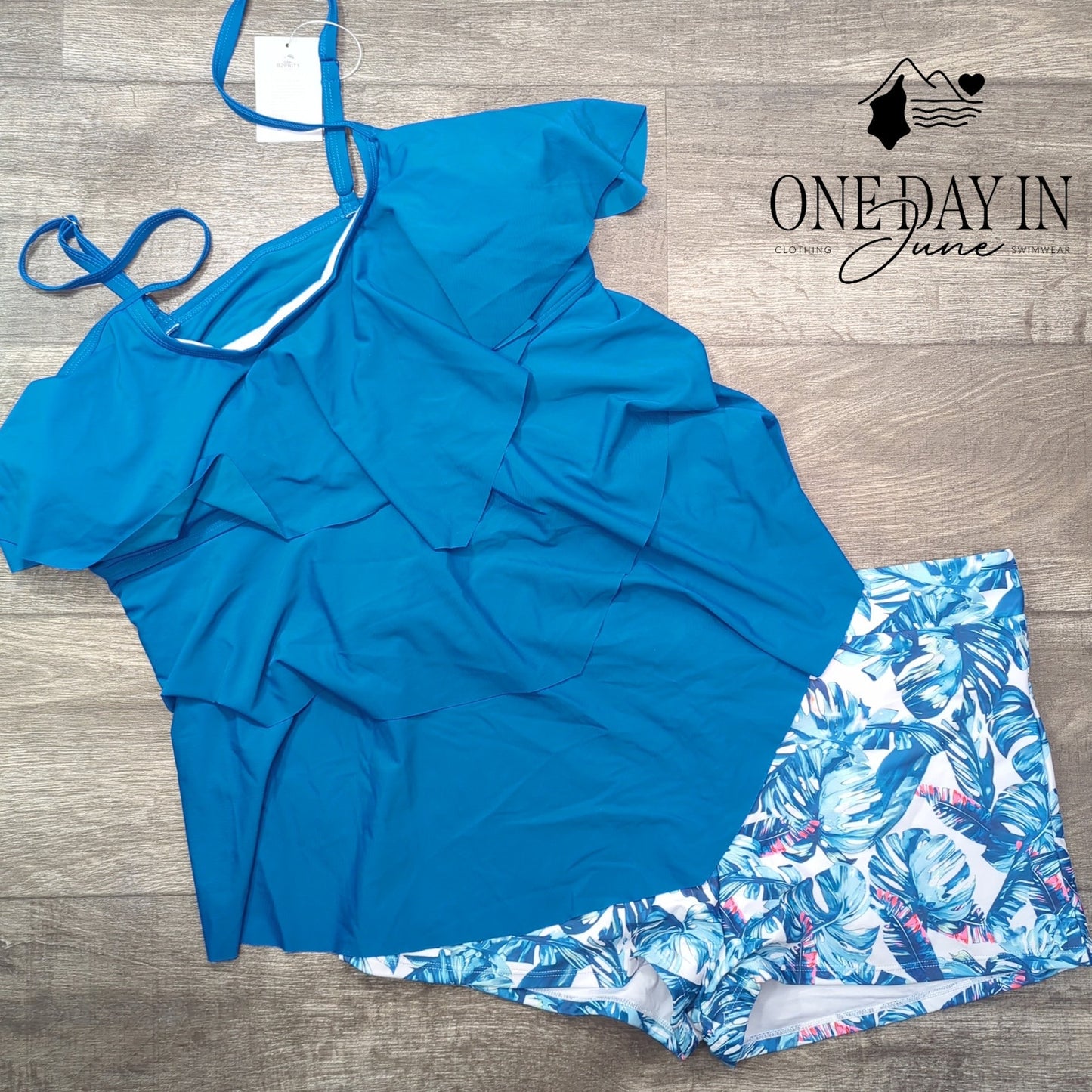 B2Prity Plus Size Boyshort Flounce Tankini Swimsuit Size 20W