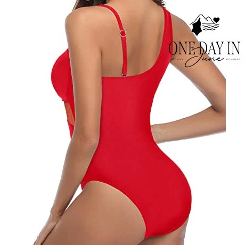 Tempt Me One Shoulder Mesh Cutout One Piece Swimsuit Size XL