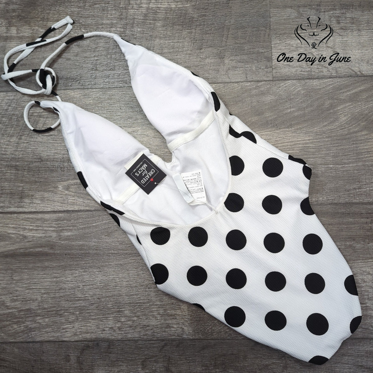 Bar III This And Dot Polka Dot Plunging One Piece Swimsuit NWT Size XS