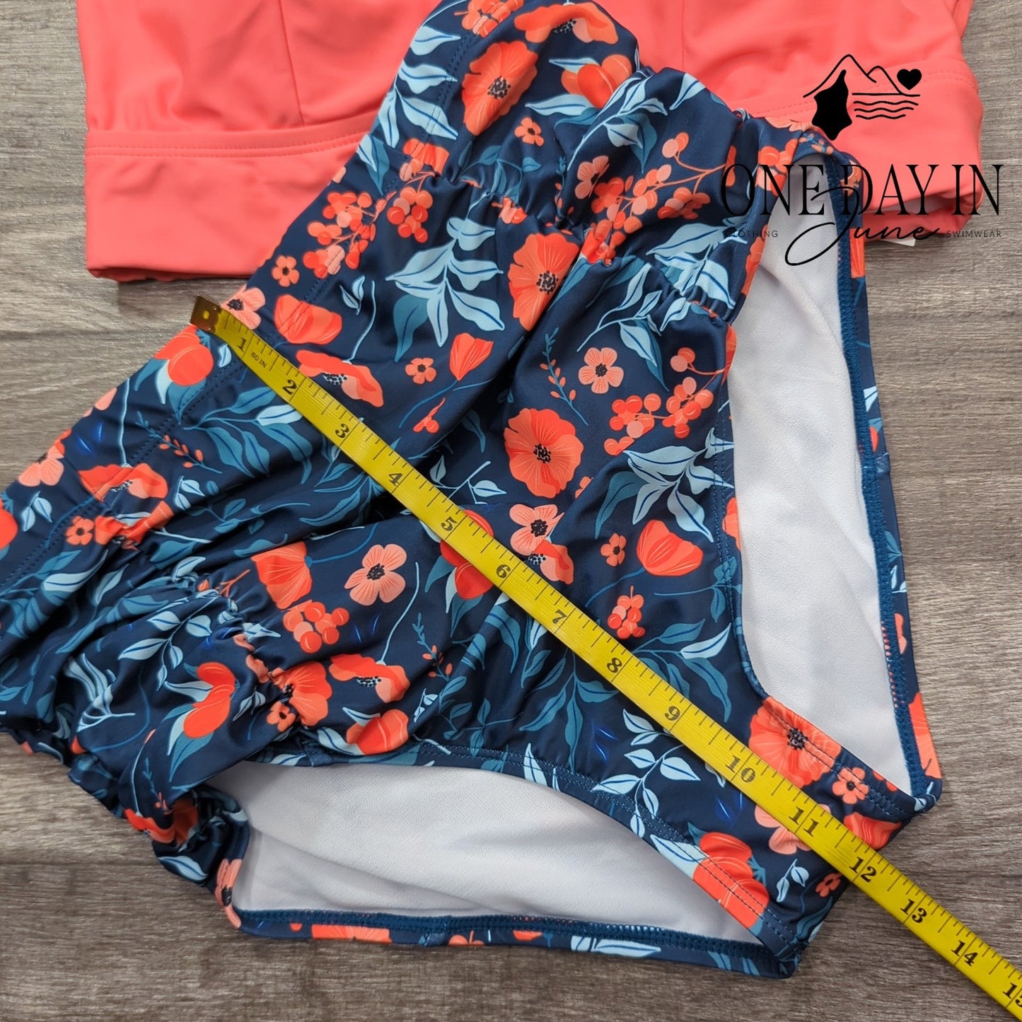 Hanna Nikole Plus Size High Waist Ruched Bikini Swimsuit Size 12W
