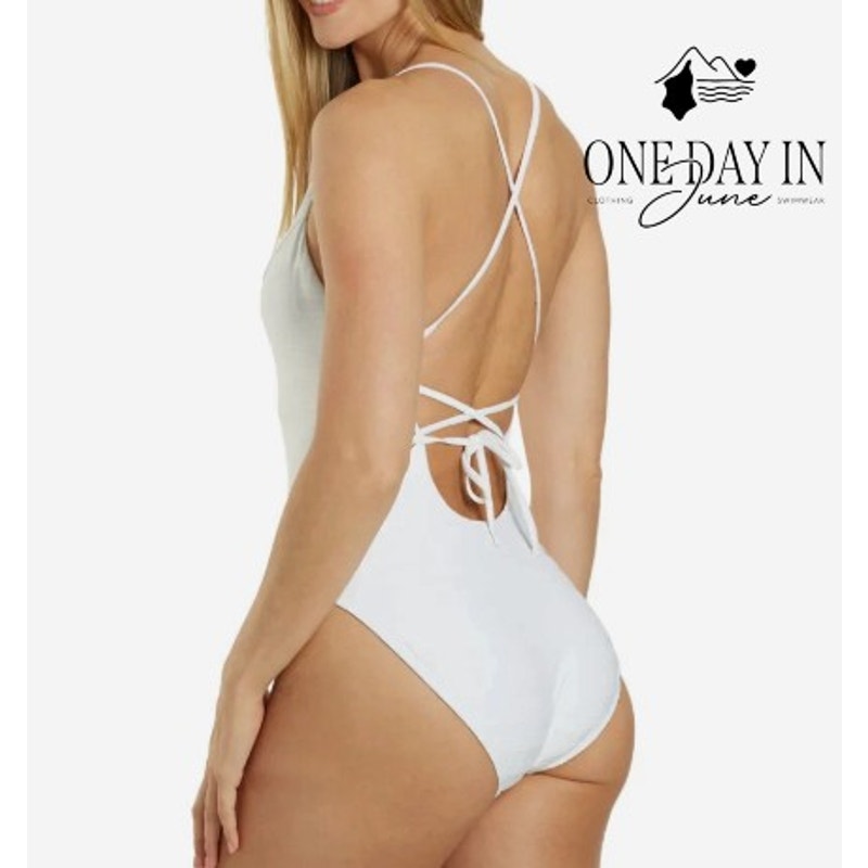 La Blanca Tummy Control Lace Up Back Textured One Piece Swimsuit Size 4