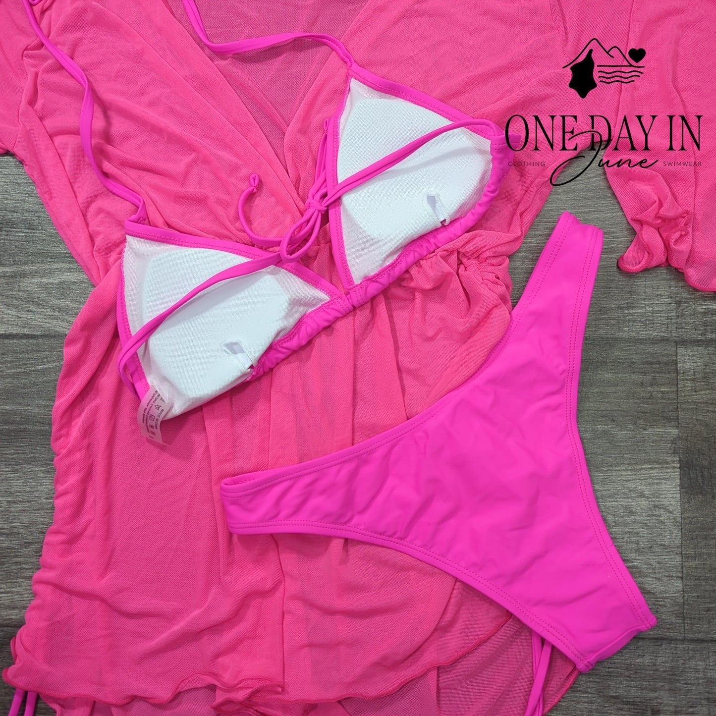 Aleumdr Adjustable Triangle 3 Piece Bikini Swimsuit Size S