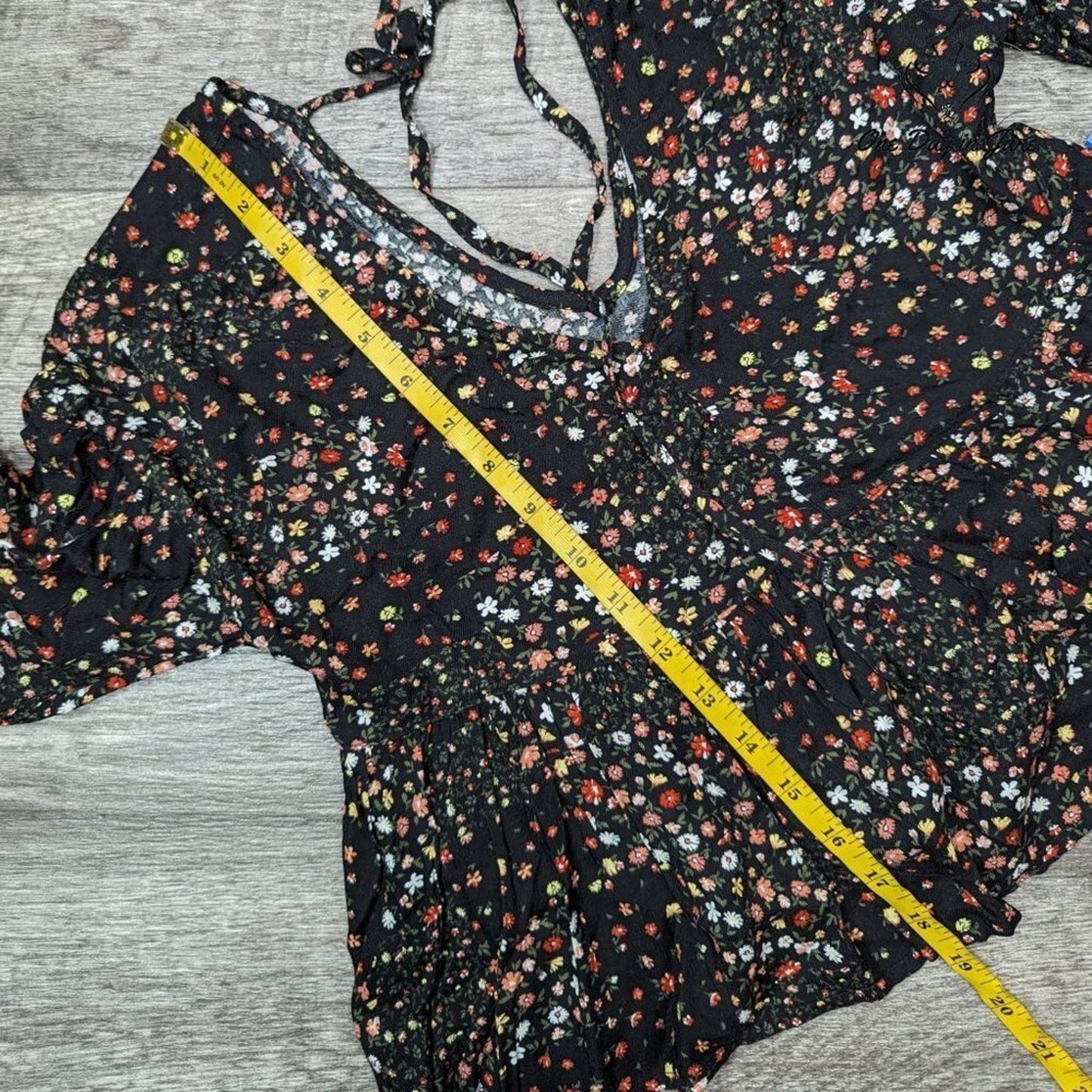 Arizona Jean Co. Black Patch Long Sleeve Blouse Size XS