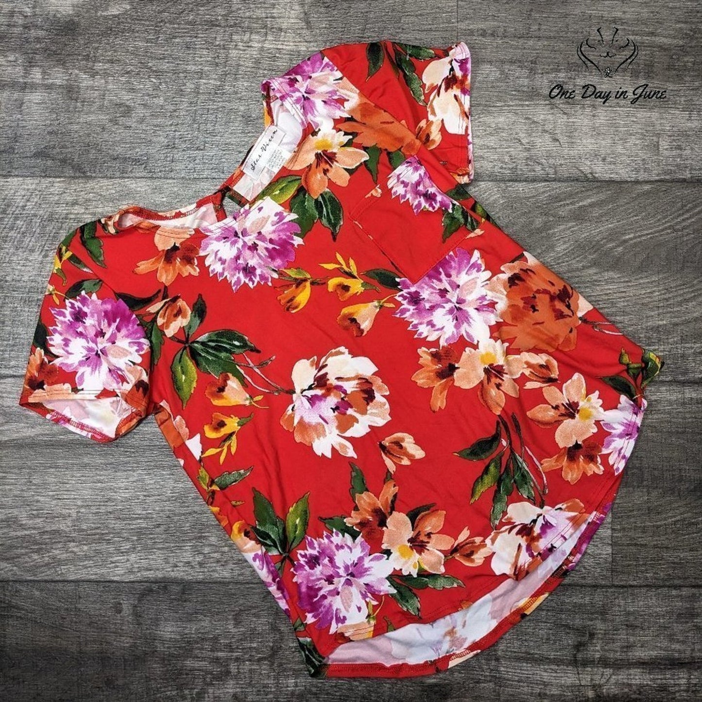 Star Vixen Short Sleeve Floral Top Size S