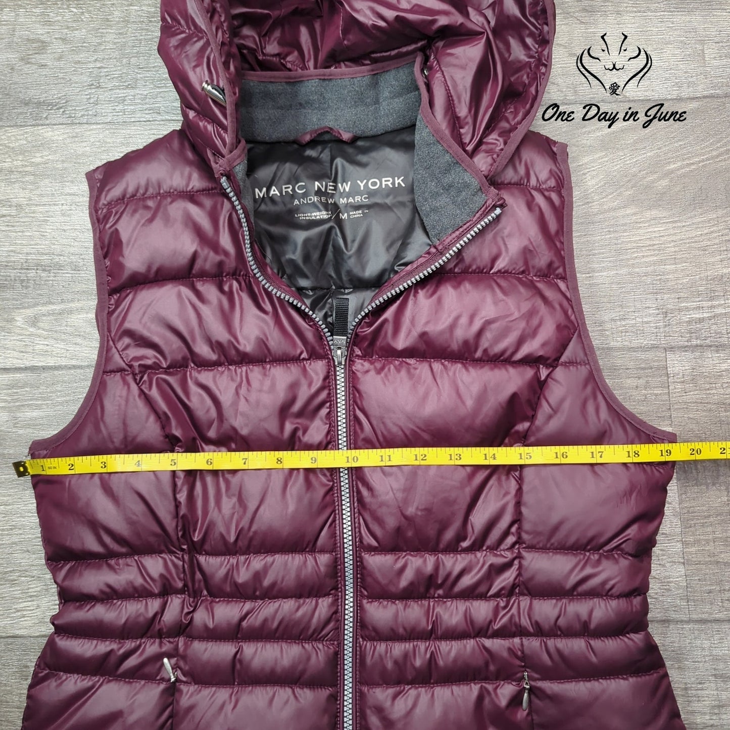 Marc New York Packable Jacket Hooded Vest Size M