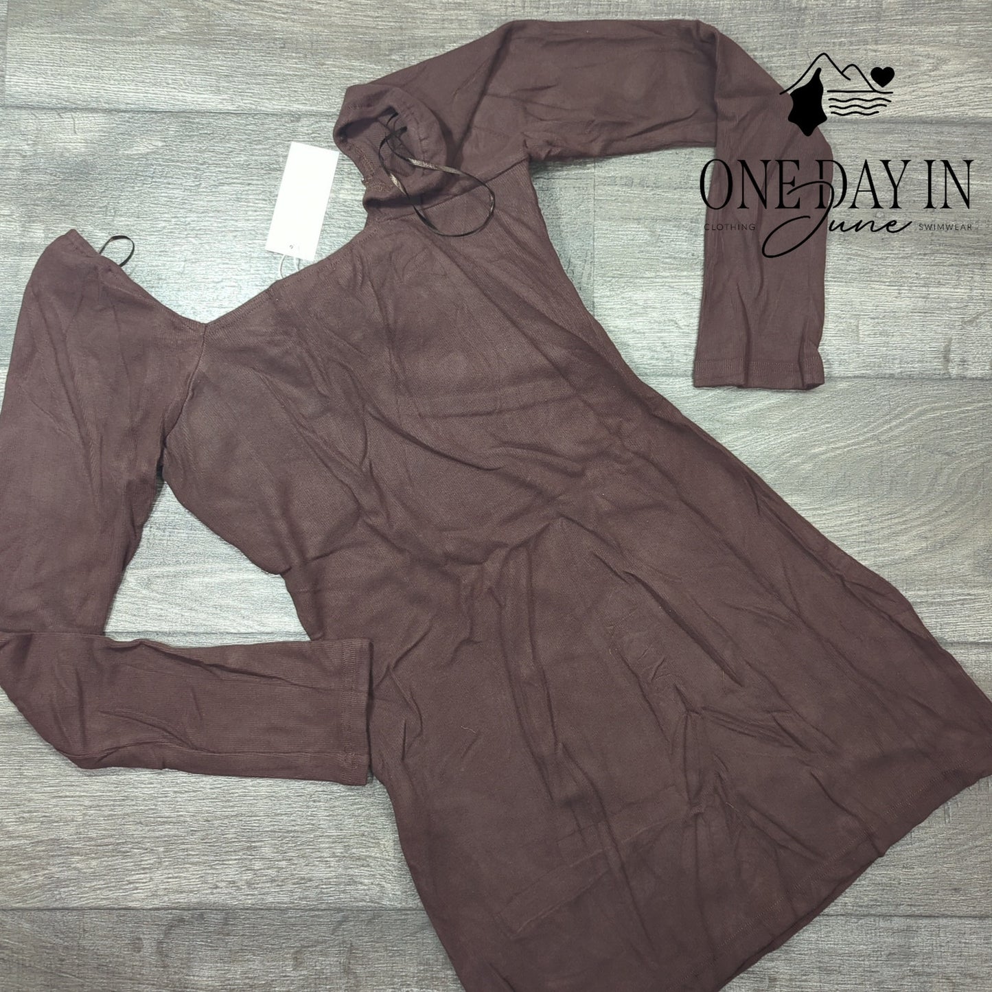 Edit by Nine Long Sleeve Bodycon Ribbed Mini Dress Size L