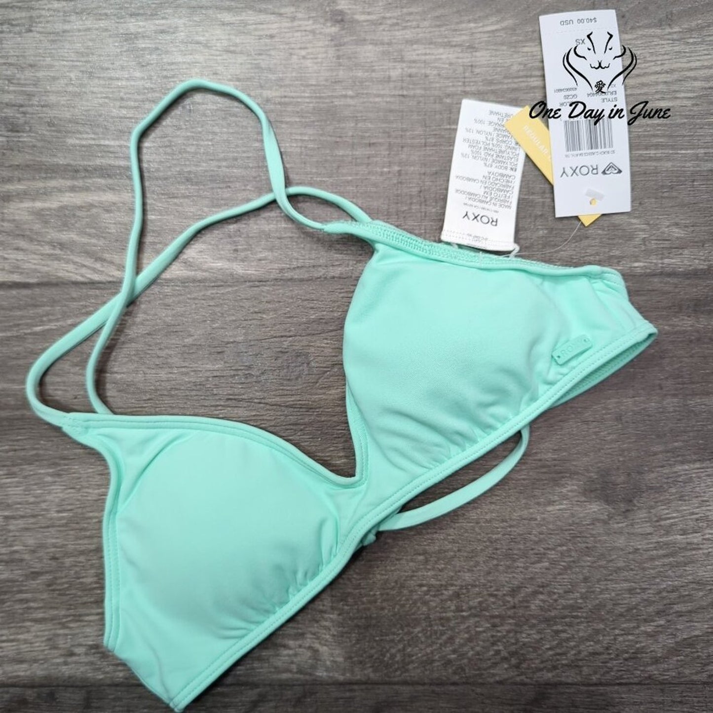 Roxy So Beach Classics Athletic Bikini Top Size XS