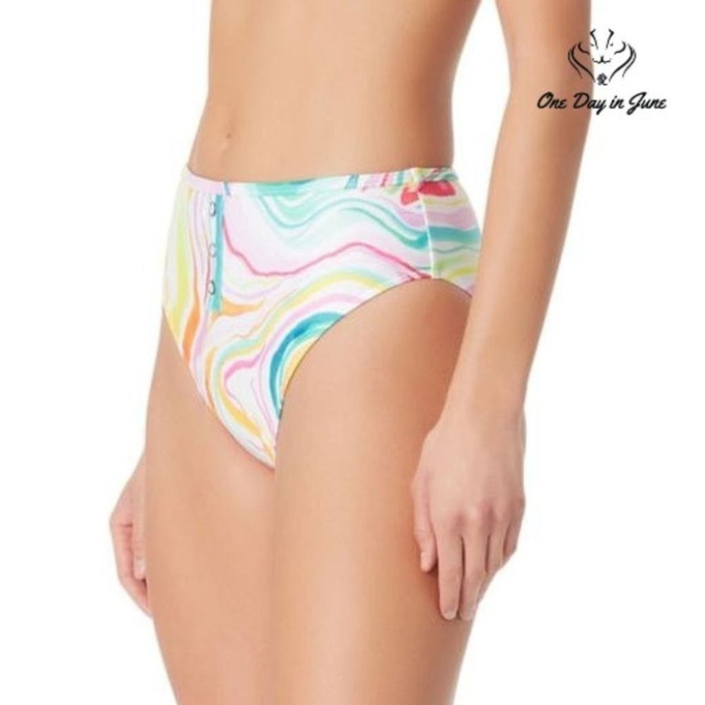 Sugar Beach Tie Dye High Waist Bikini Bottom Size L