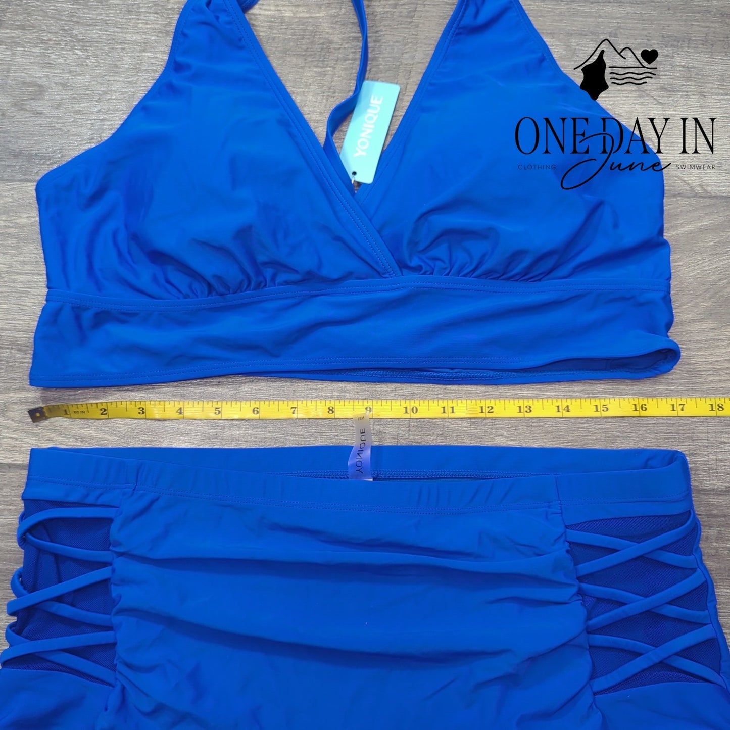 Yonique Plus Size High Waist Bikini Swimsuit Size 18W