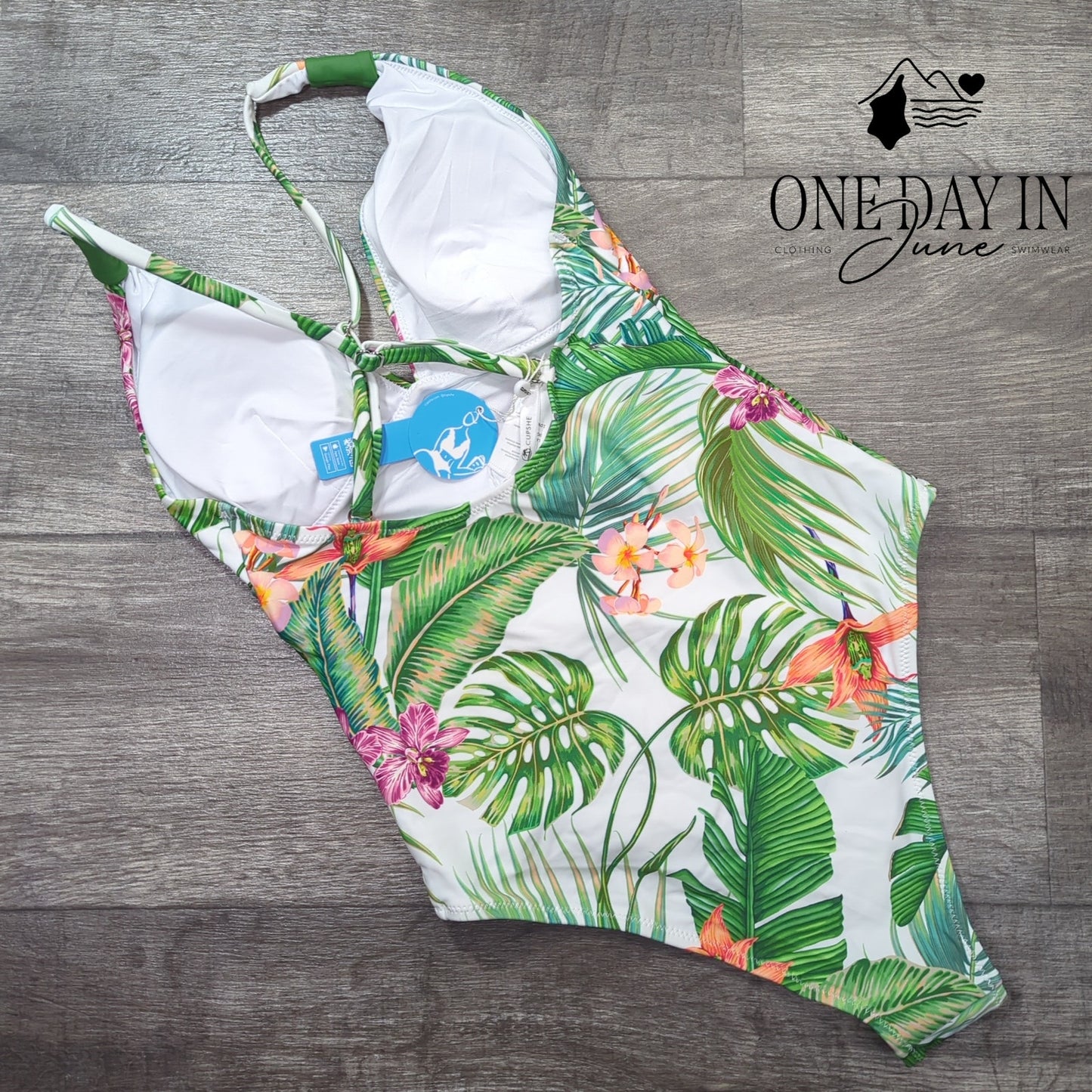 Cupshe Cross Back Tropical One Piece Swimsuit Size S