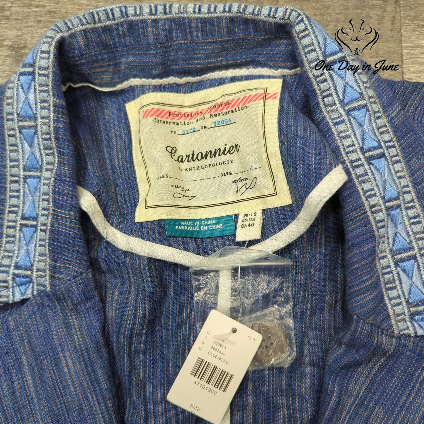 Anthropologie Linen Blend Single Button Blazer Size 8