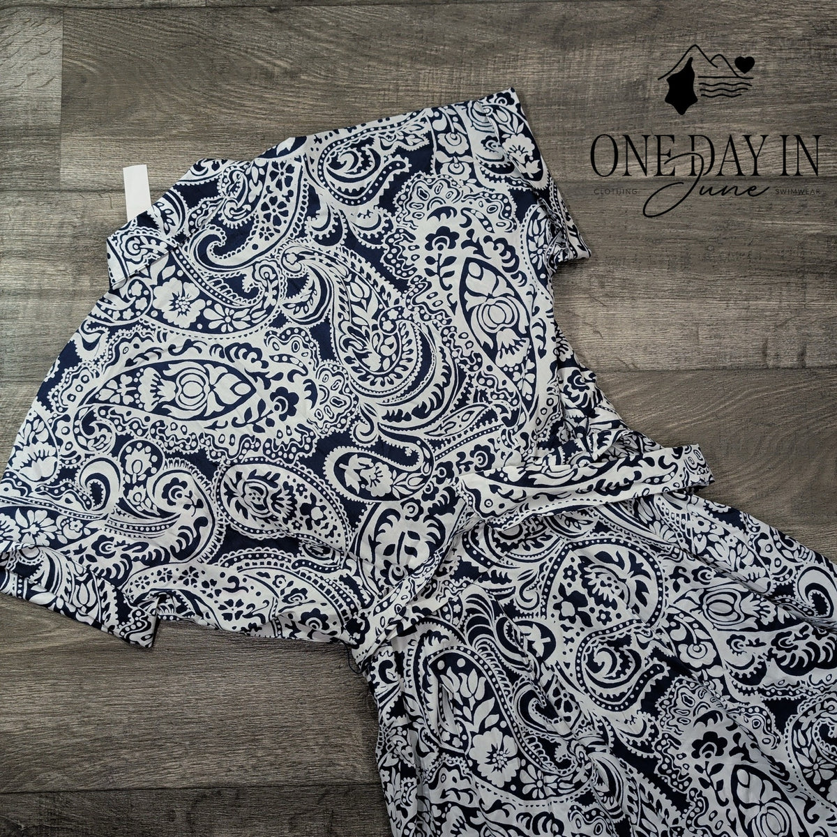 Talbots Paisley Button Front Belted Midi Shirtdress Navy White NWT Size 14