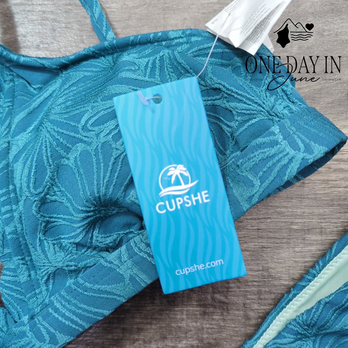 Cupshe Scallop Textured High Waist Bikini Swimsuit Size S