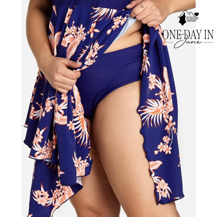 CharmLeaks Plus Size Halter Tankini Swimdress Swimsuit Size 4XL