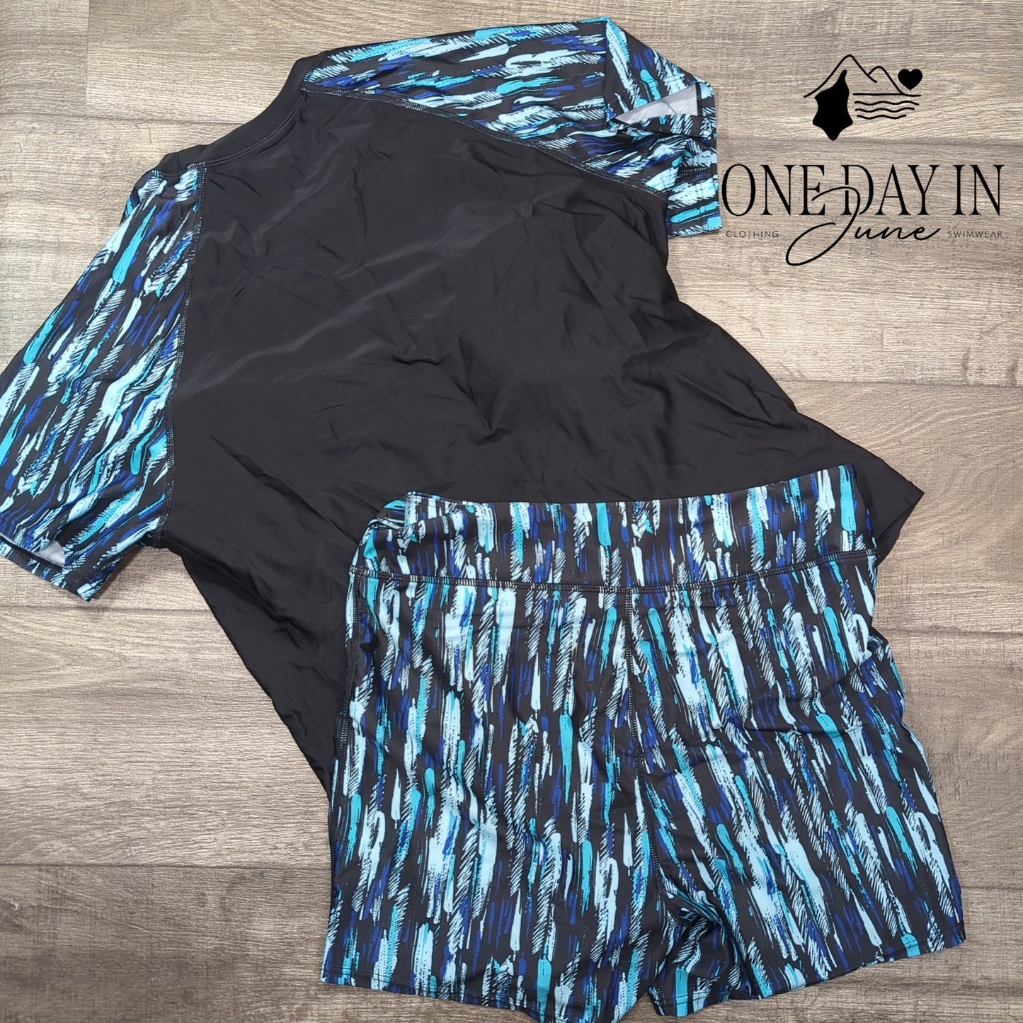 Bonnrueuitbebe Rashguard Boyshort Tankini Swimsuit Size XL