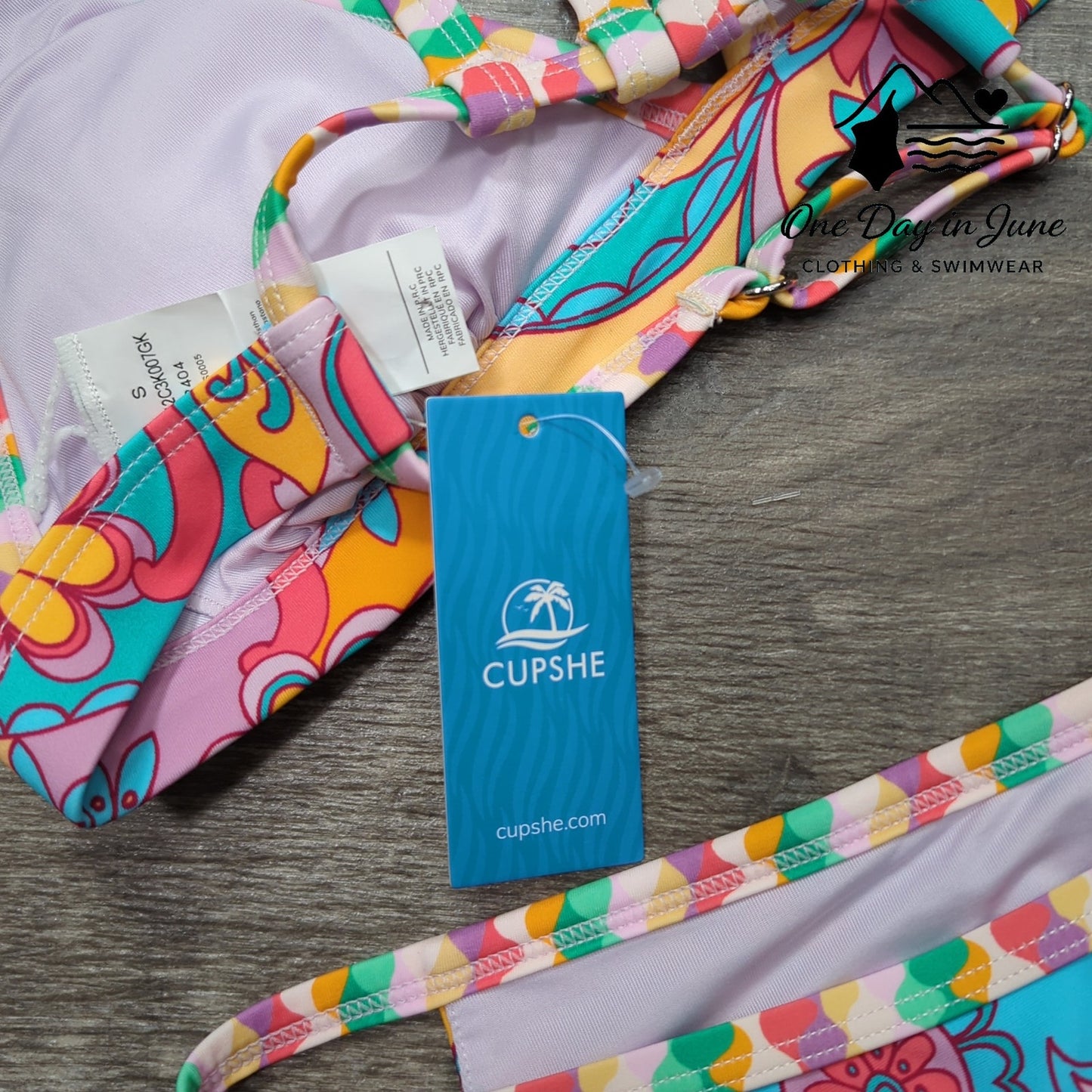 Cupshe Strappy Floral Bikini Swimsuit Size S