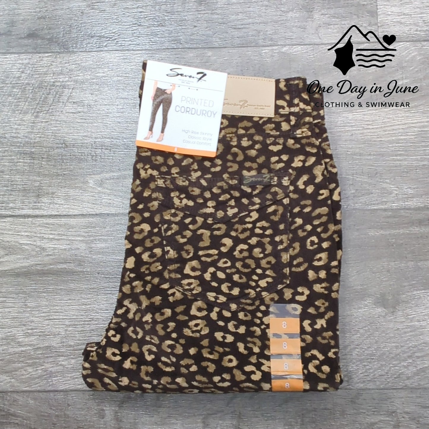 Seven7 Printed Corduroy High Rise Skinny Pants Size 8