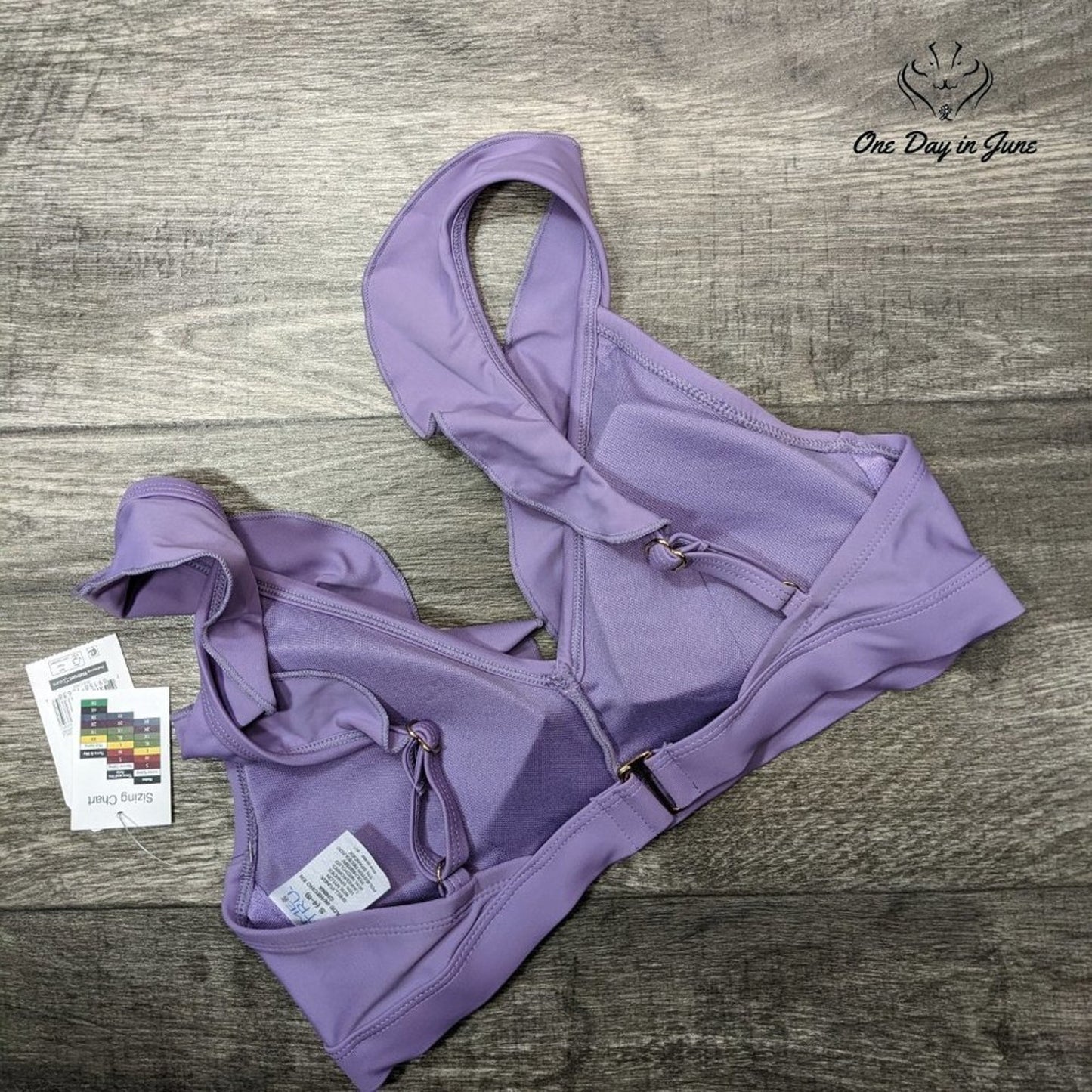 Time & True Ruffle Edge Bikini Top Size S