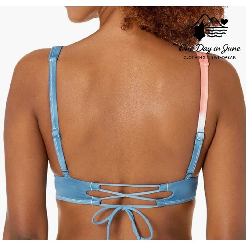 Skye Isabella Tie Dye Lace Up Back Bikini Top Size S