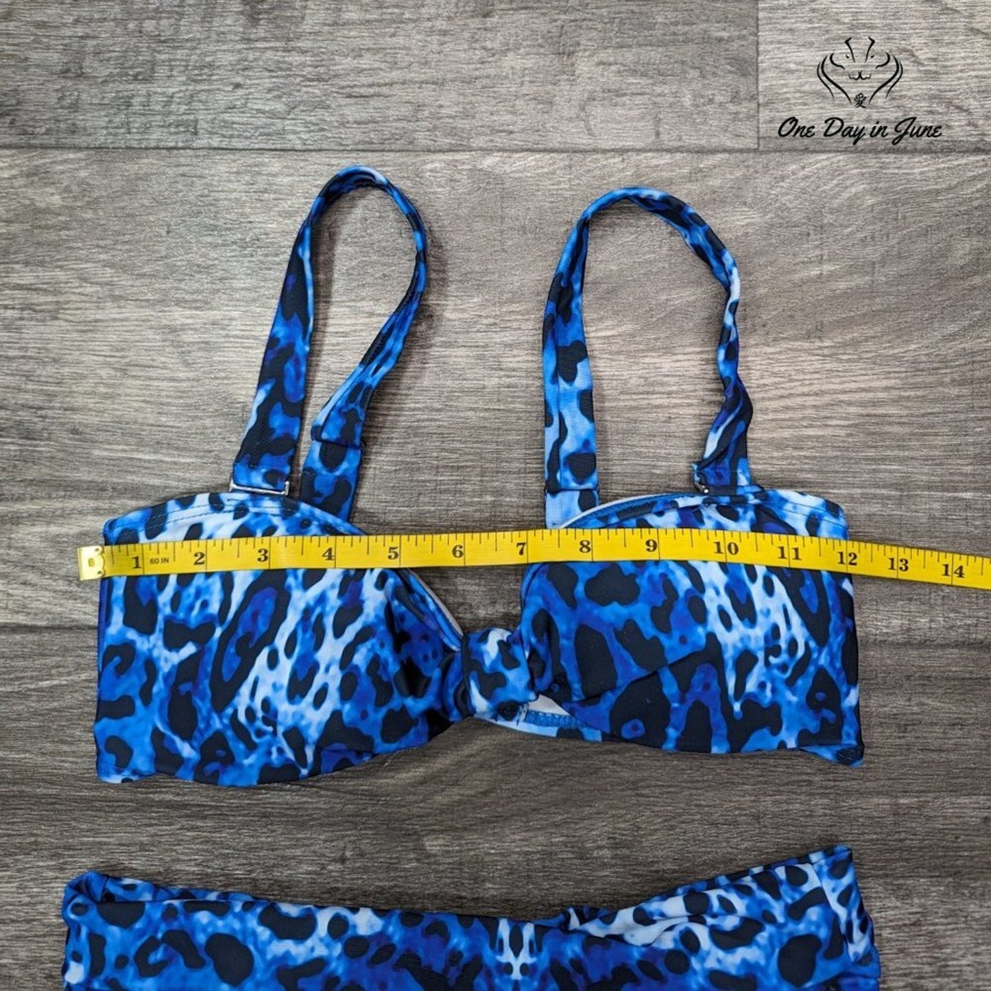 ODIJ Blue Leopard High Waist Bikini Size S