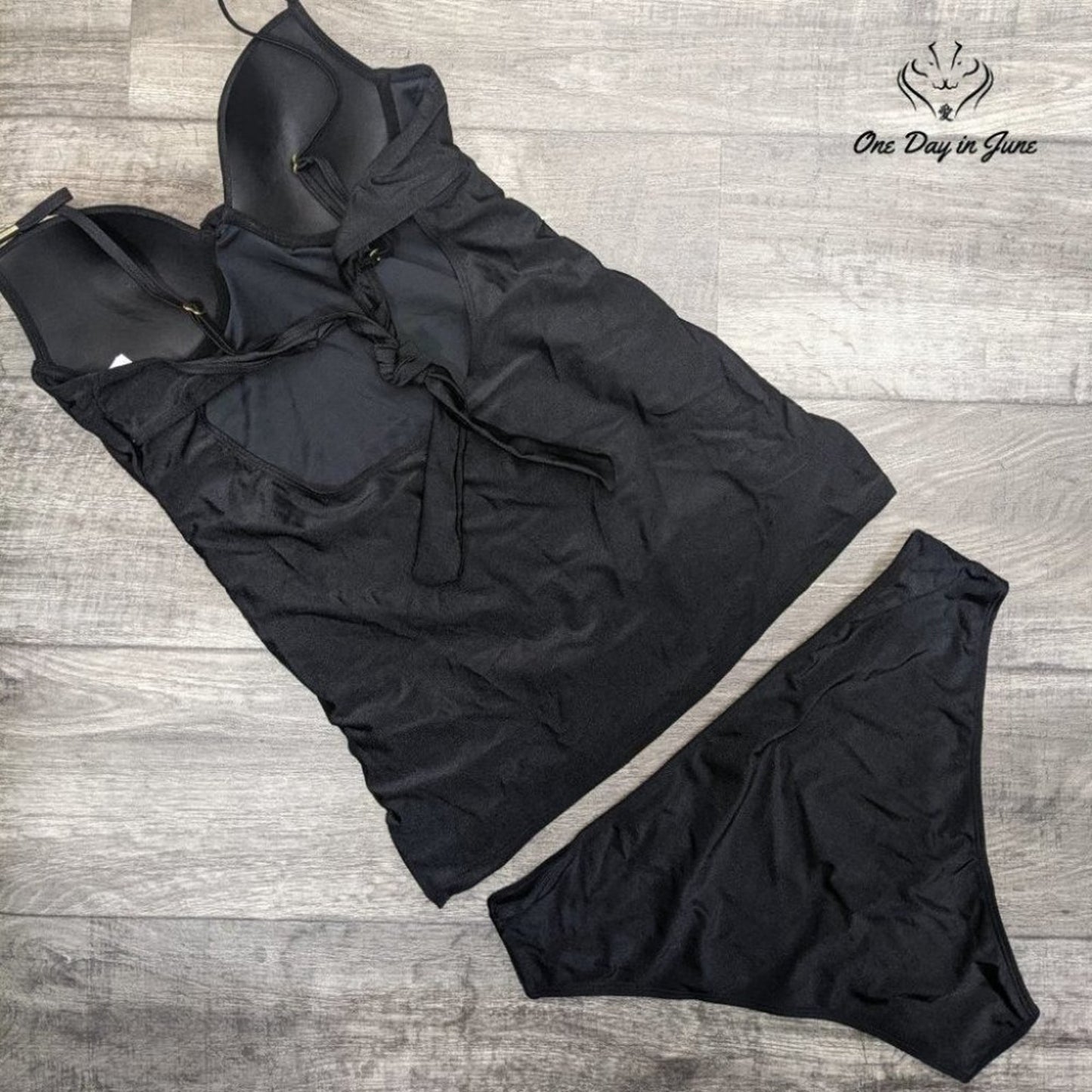 Peddney Tie Back Tankini Swimsuit Size XXL