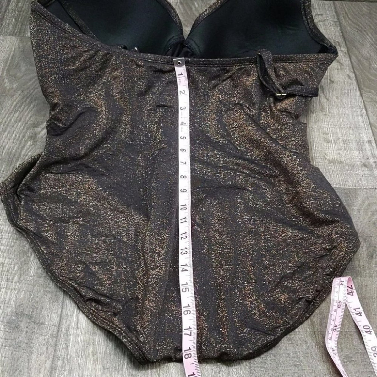 Kenneth Cole Push Up Mio One Piece Swimsuit Bronze Metallic NWT Size 3X