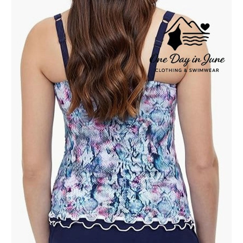 Gottex Ruffle Tankini Top Size 36D