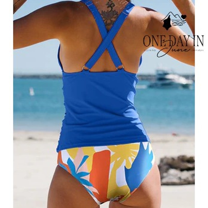 Beachsissi V Front Tummy Control Tankini Swimsuit Size XL