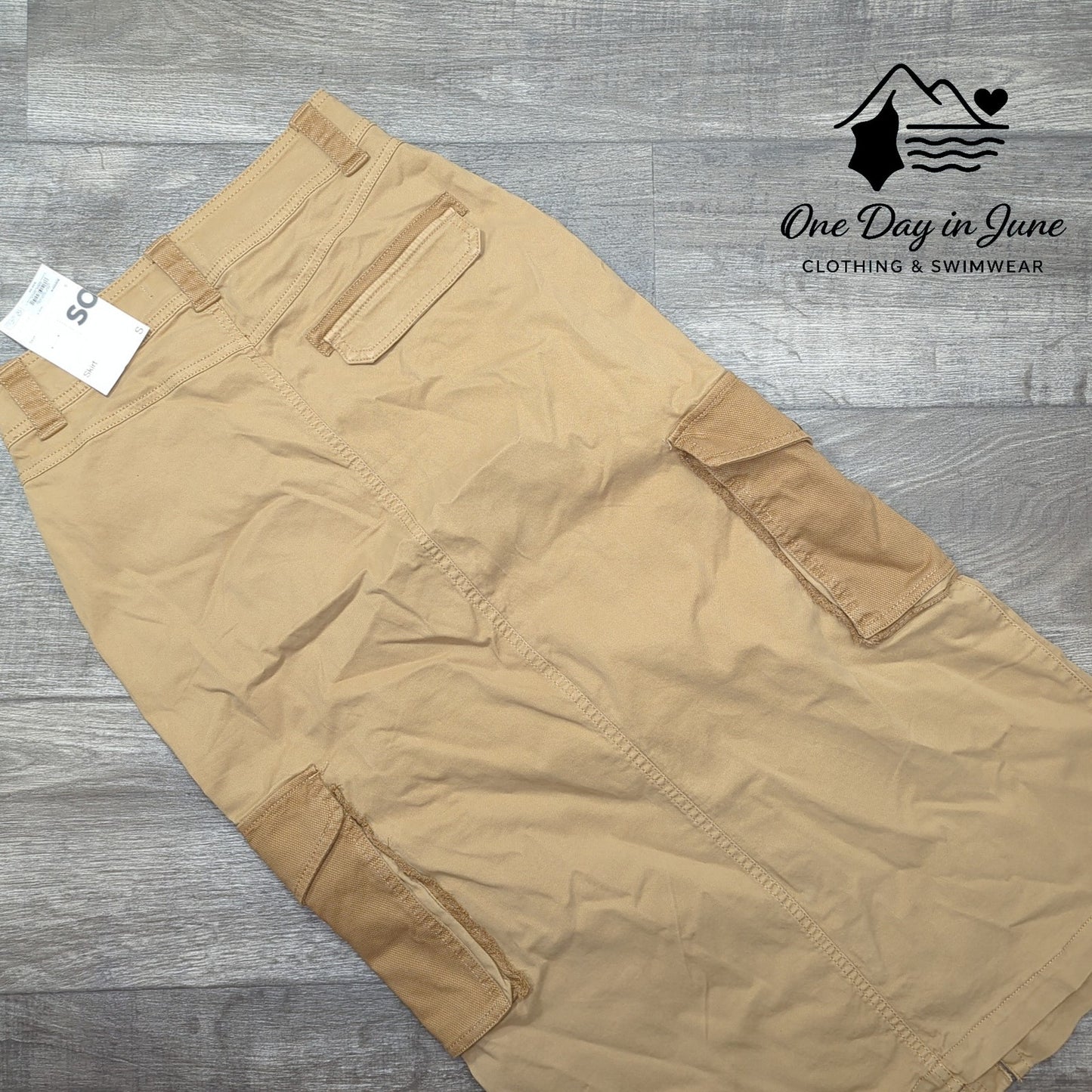 SO Cargo Style Denim Maxi Skirt Size S