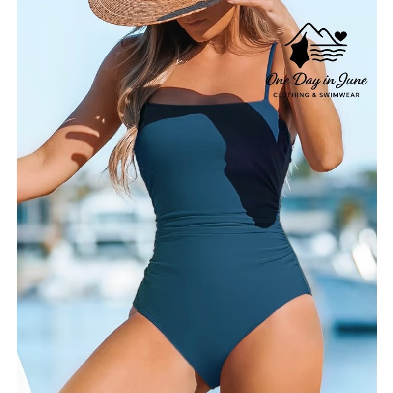 Cupshe Sandy Daze Shirred One Piece Swimsuit Size L