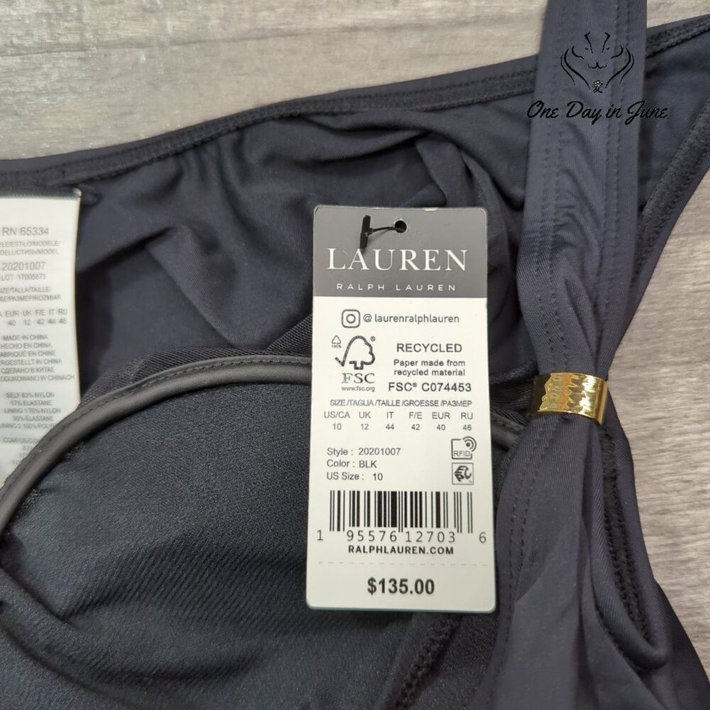 Ralph Lauren Tummy Control One Piece Swimsuit Size 10