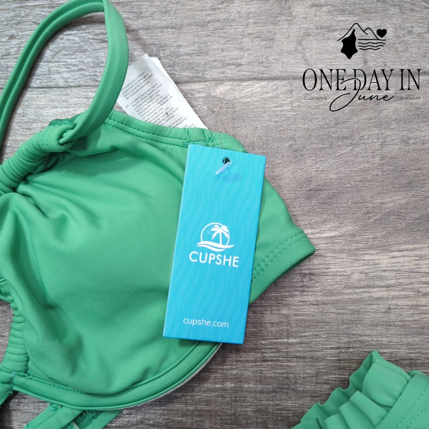 Cupshe High Waist Underwire Ruffle Bikini Swimsuit Size S