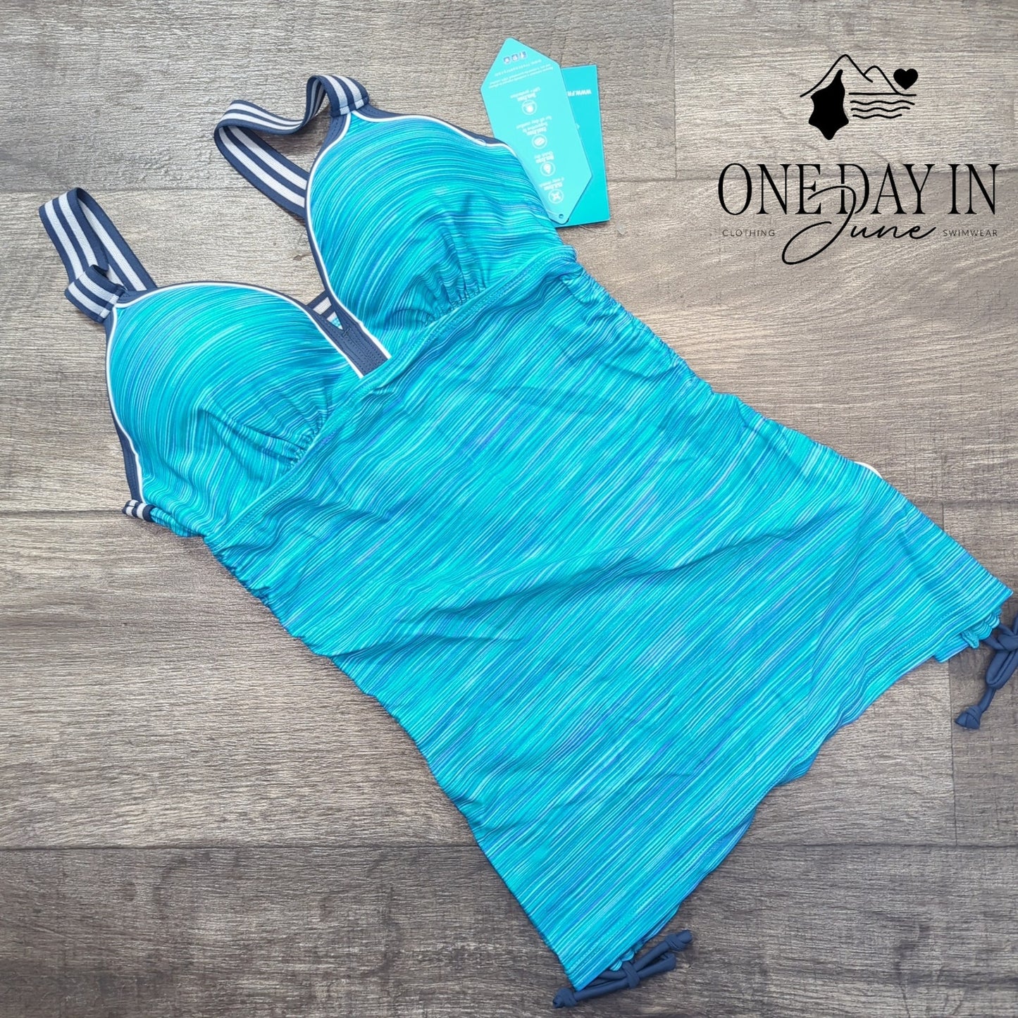 Free Country Reflective Space Dye Track Tankini Top Size M