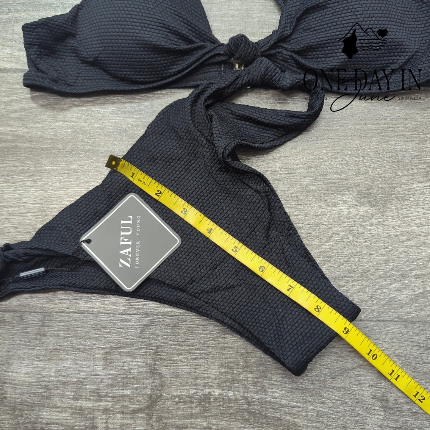 Zaful Textured Cheeky Bikini Swimsuit Size M