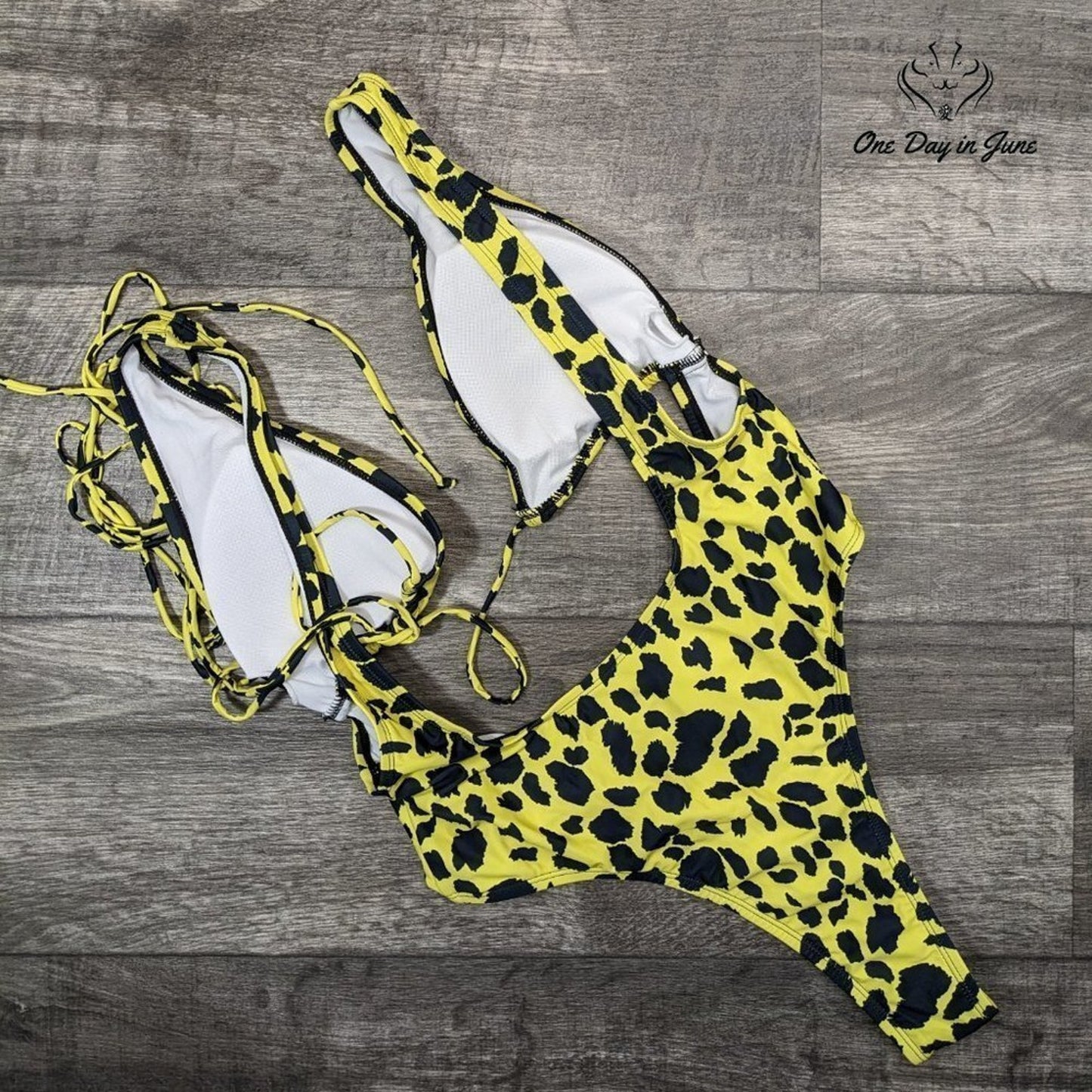 Sovoyontee Deep V Thong Wrap One Piece Swimsuit Size XL