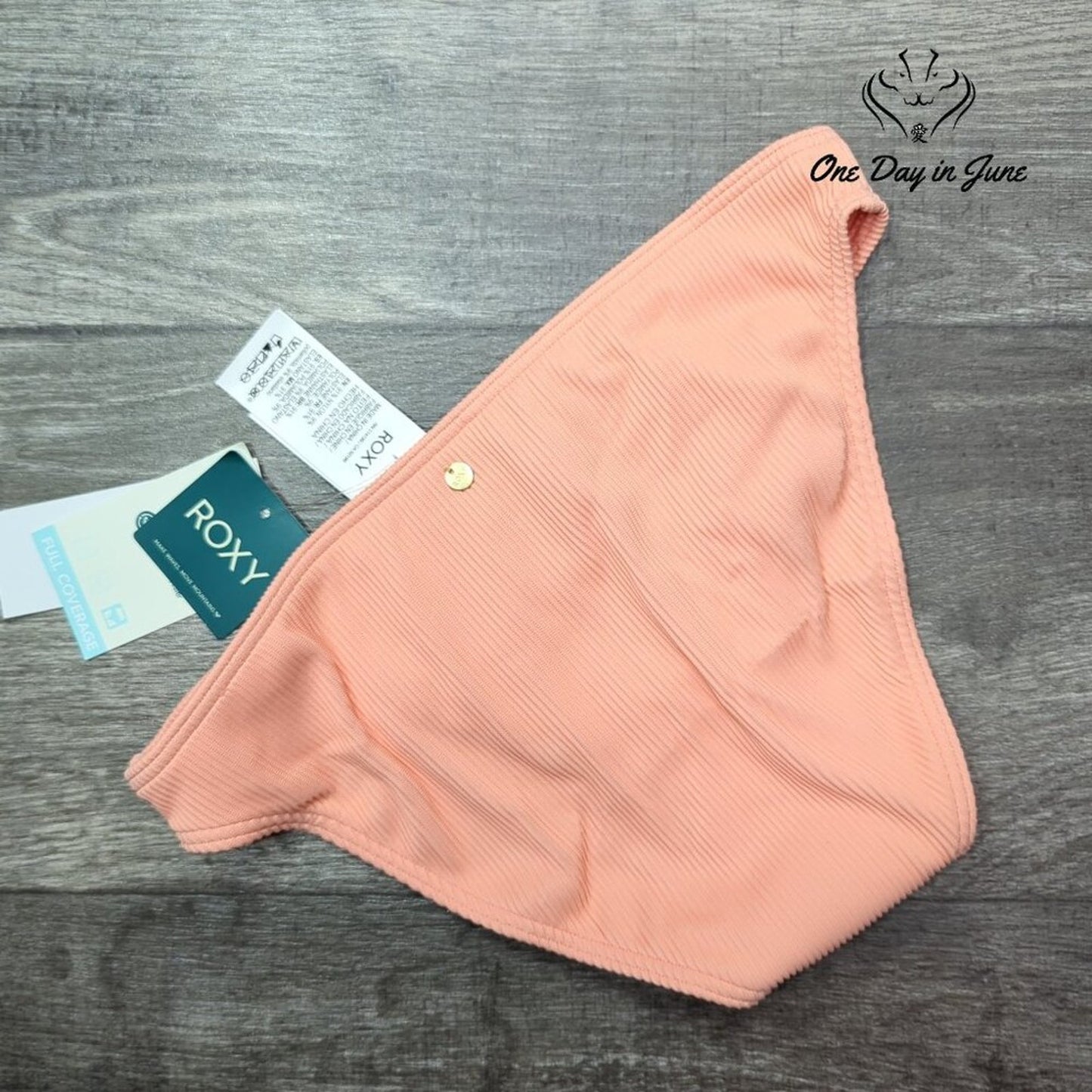 Roxy MOF Hipster Ribbed Bikini Bottom Size S