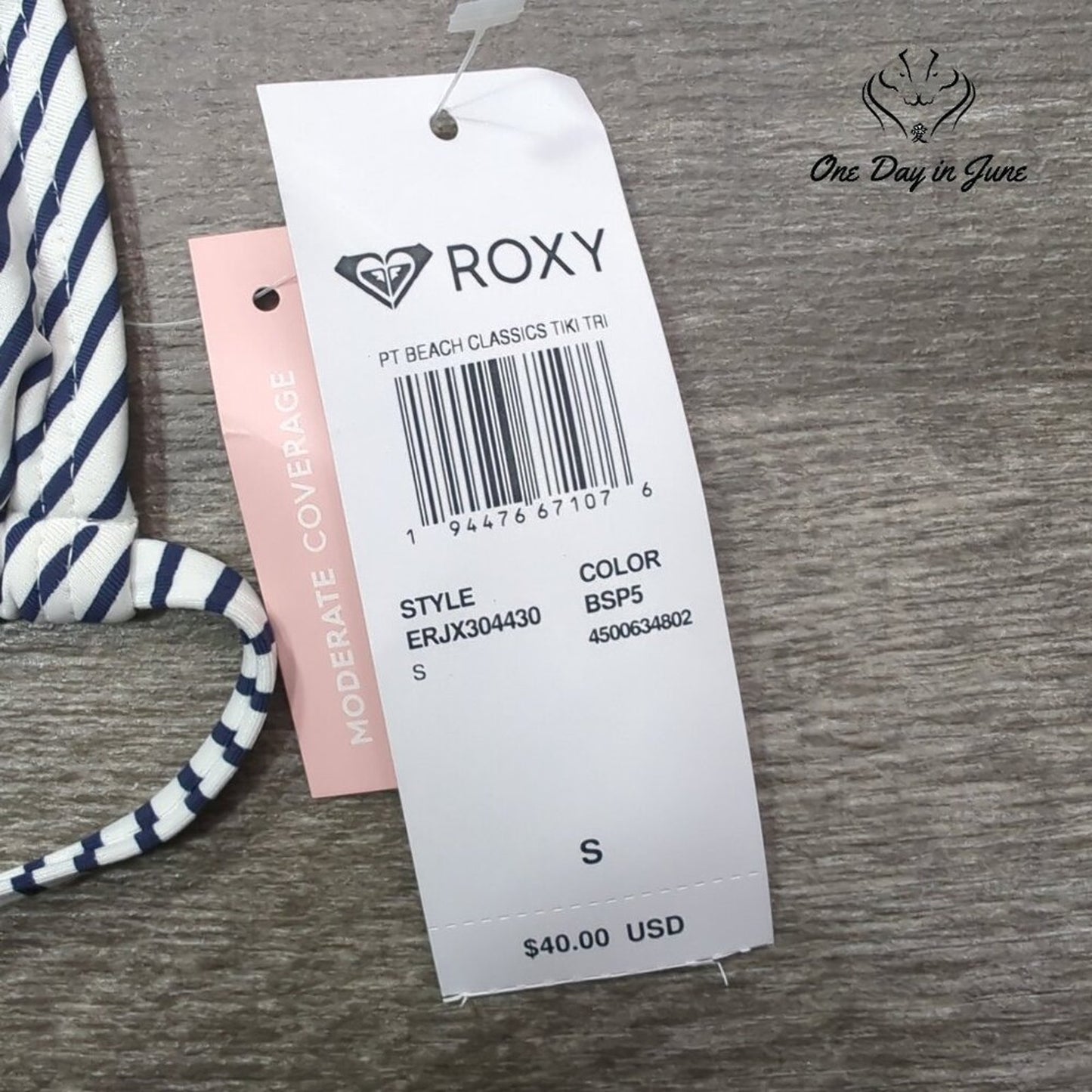 Roxy PT Beach Classics Tiki Triangle Bikini Top Size S