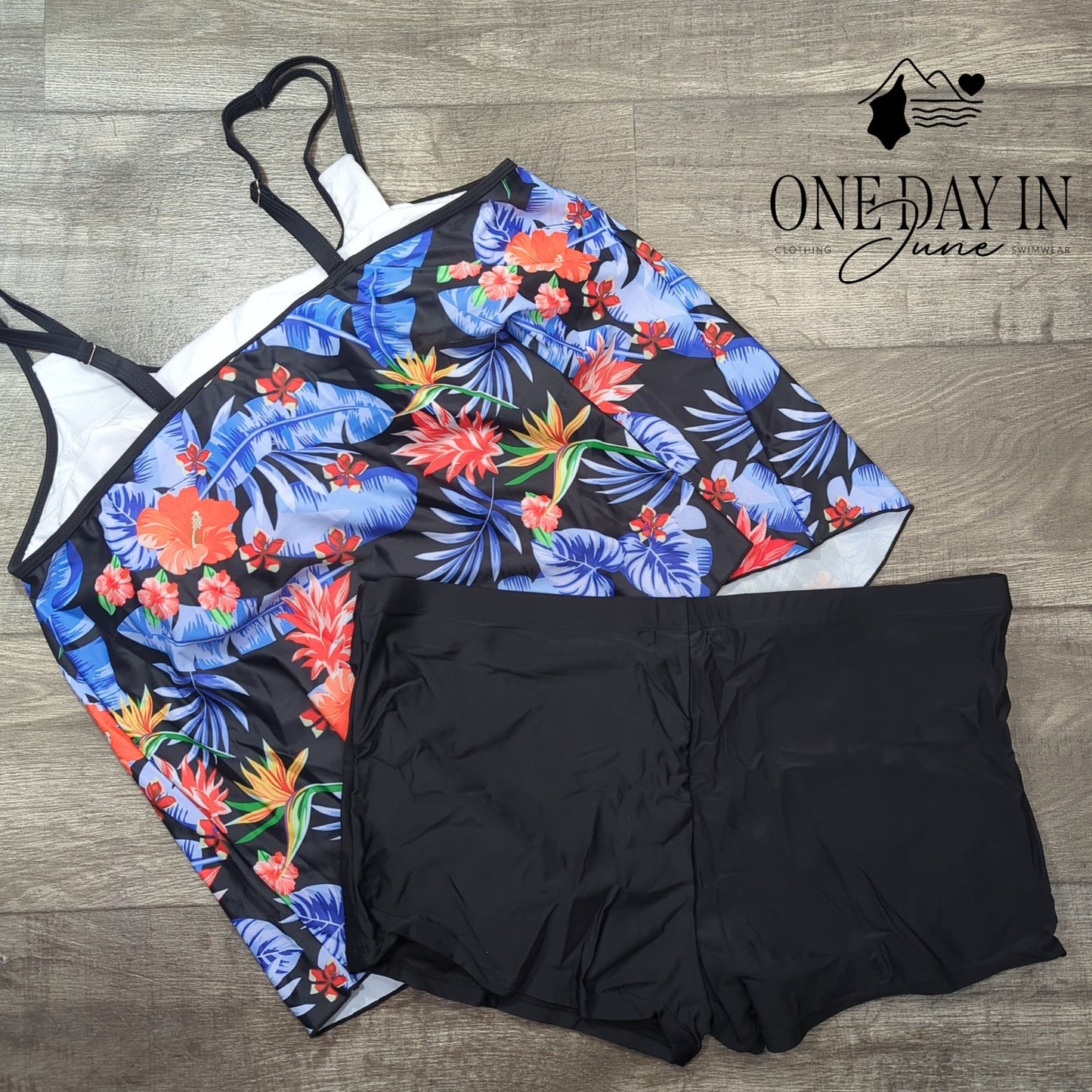 Aleumdr Plus Size Boyshort Tankini Swimsuit Size 3XL