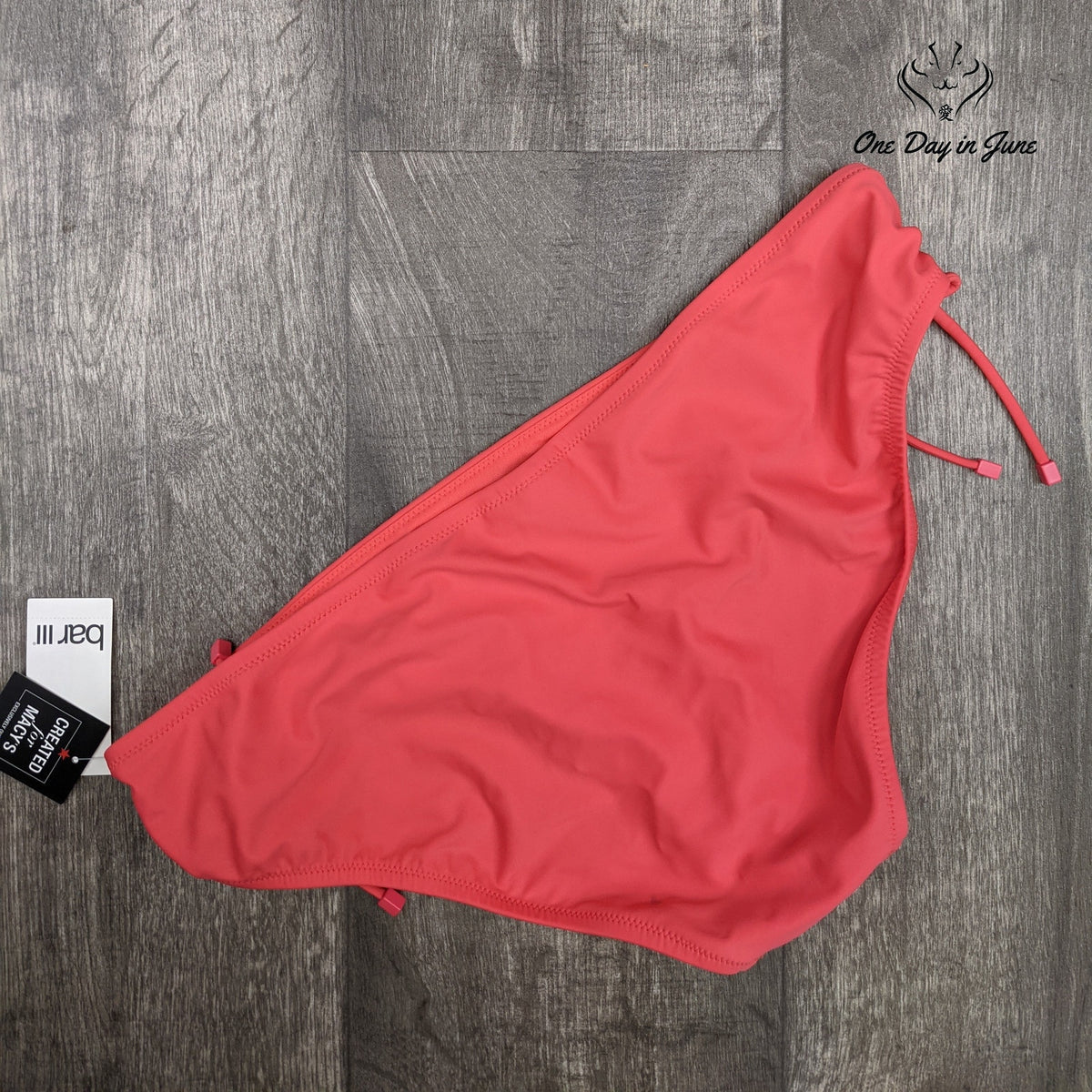 Bar III Side Tie Hipster Bikini Bottoms Swimwear Bathing Suit Size XL