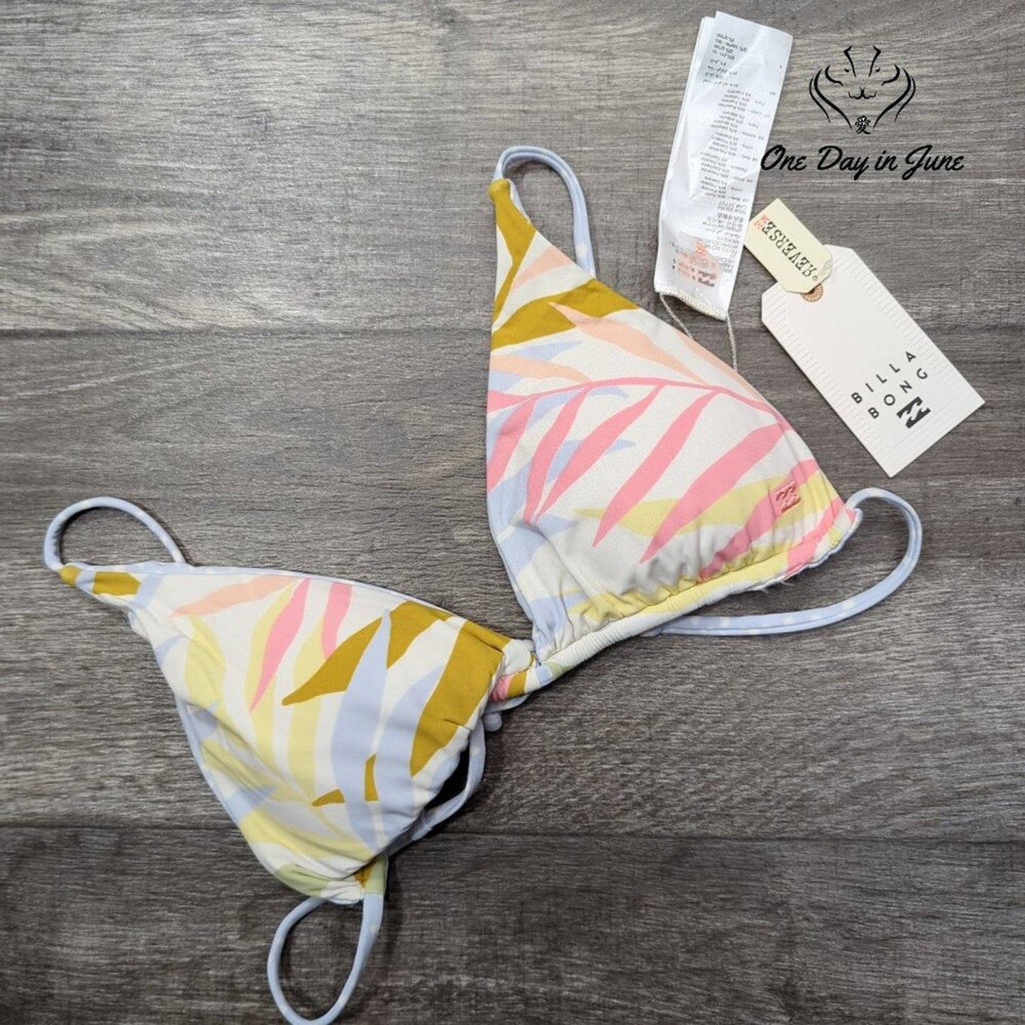 Billabong Tropic Jungle High Point Triangle Bikini Top Size L