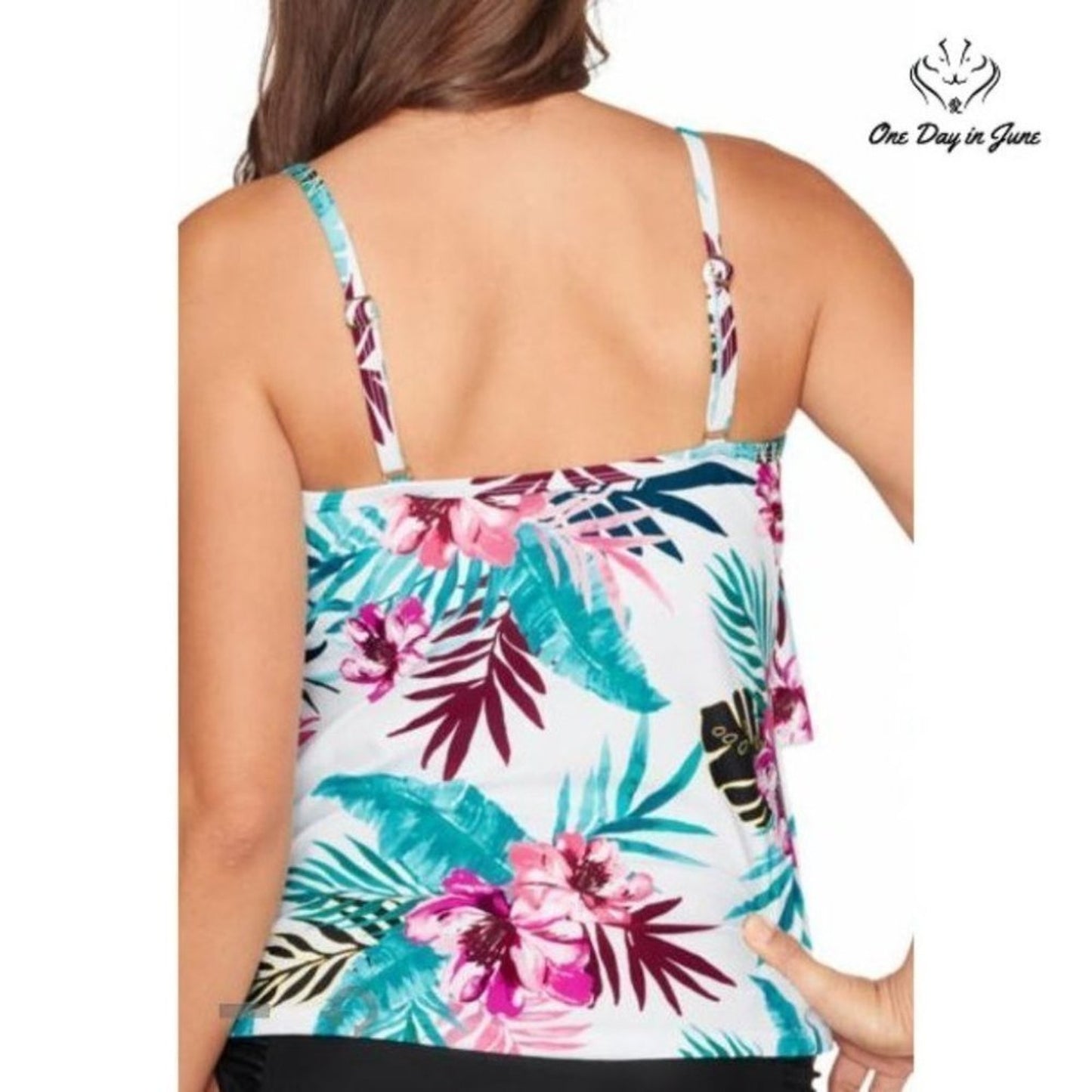 St. John's Bay Tropical Tankini Top Size 8