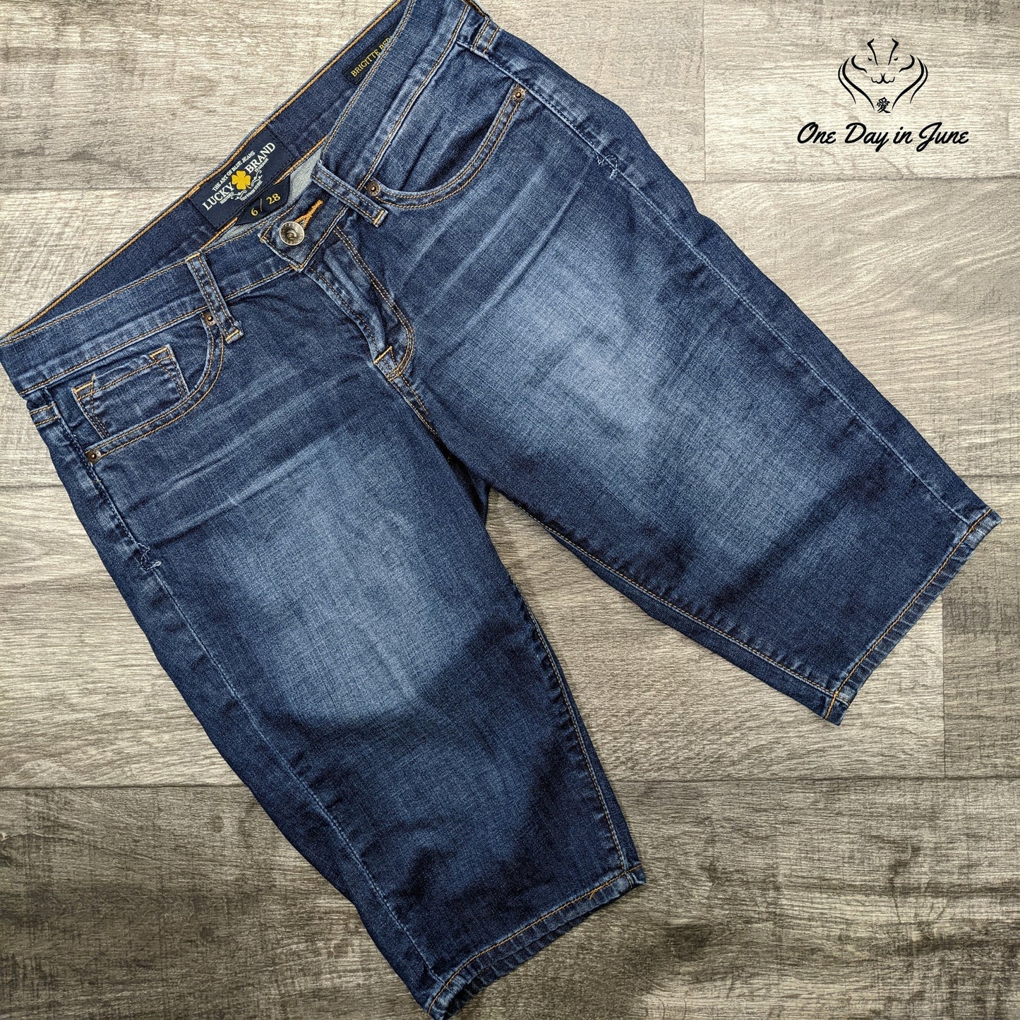 Lucky Brand Bridgitte Bermuda Denim Shorts Size 6