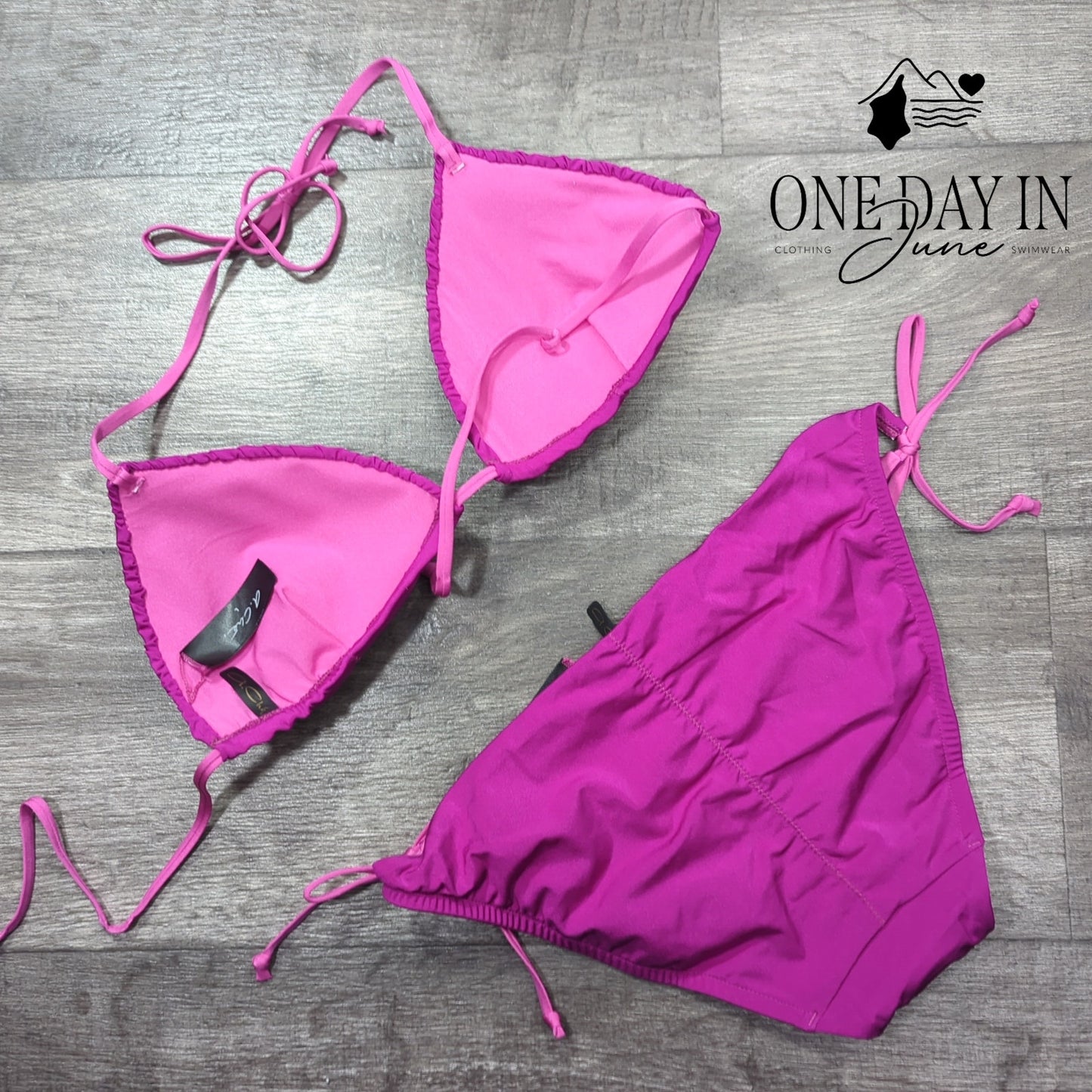 A.Che Padded Tie Side Bikini Swimsuit Size L